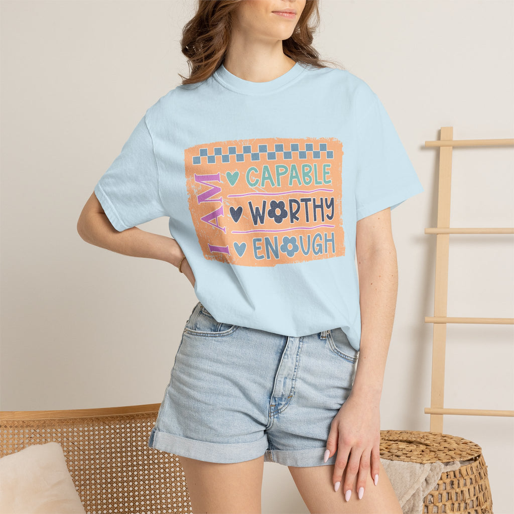 Textured I Am Capable Worthy Tee