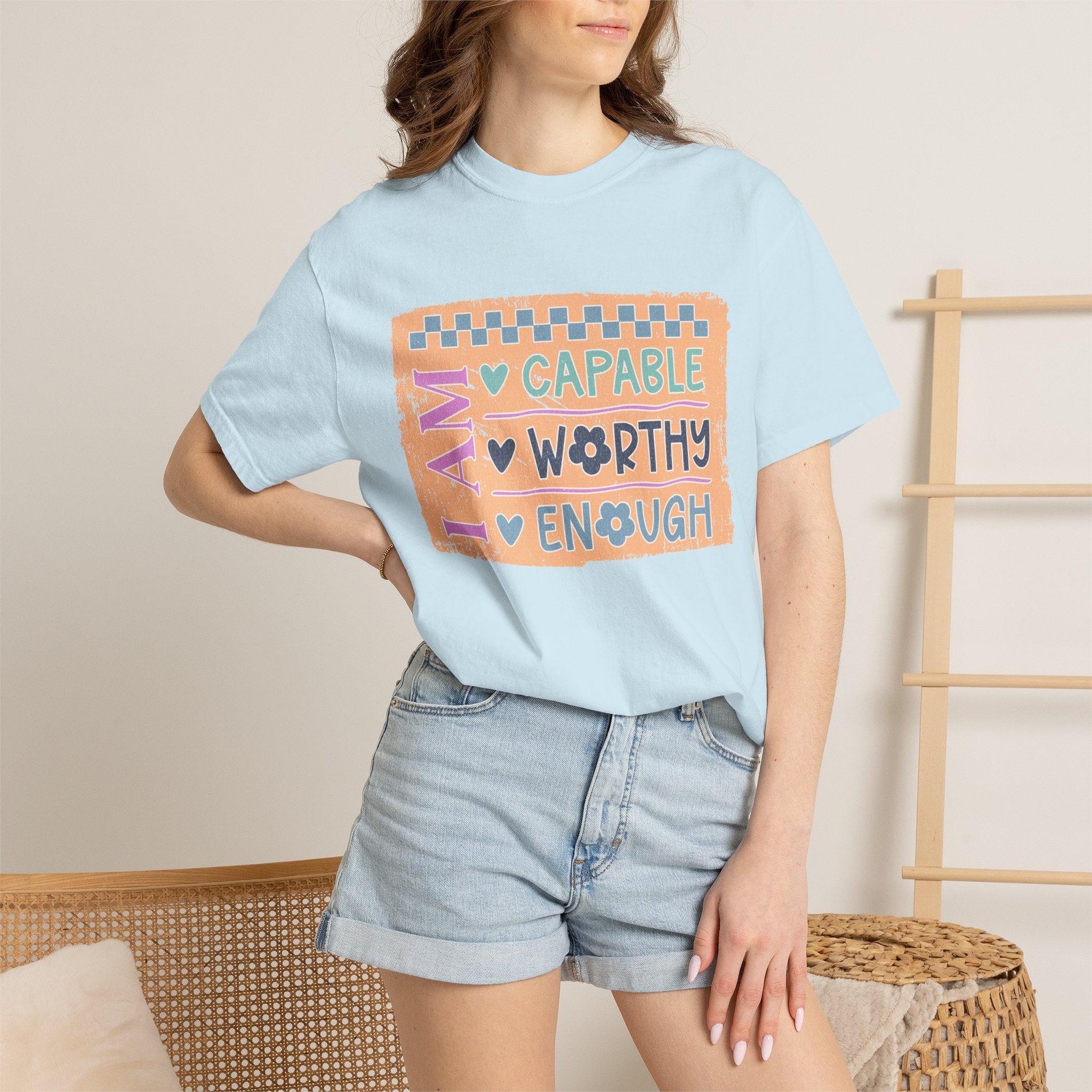 Textured I Am Capable Worthy Tee