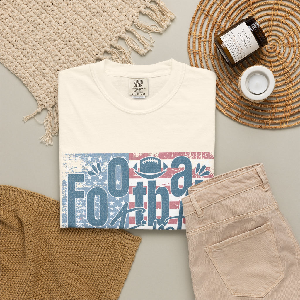 Textured Retro Americana Football First Tee