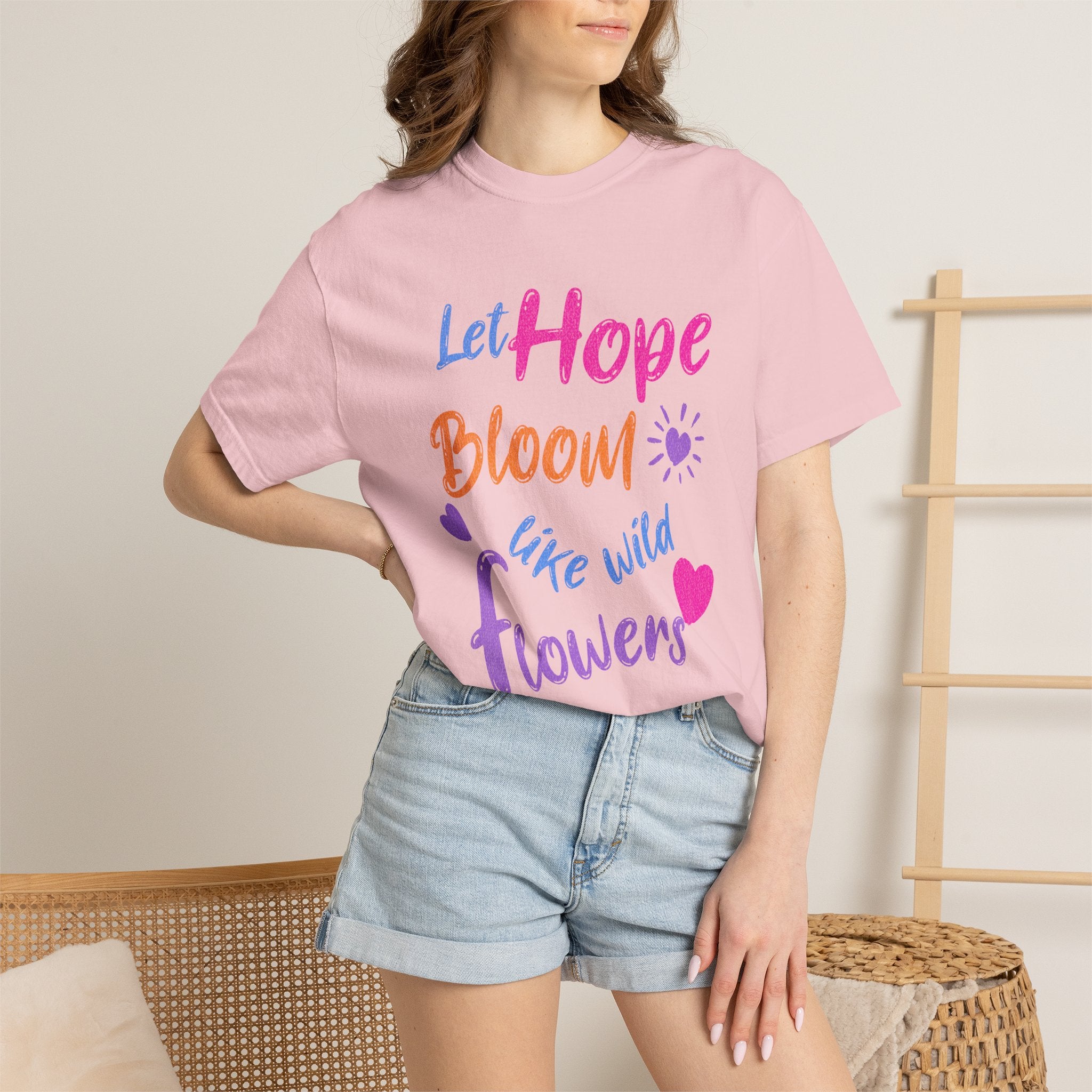 Textured Let Hope Bloom Like Wild Flowers T-Shirt