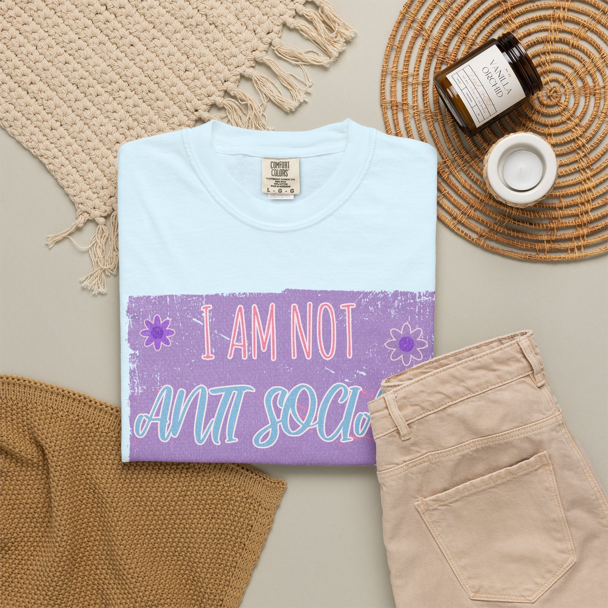 I Am Not Anti Social I Just Hate You Graphic Textured T-Shirt