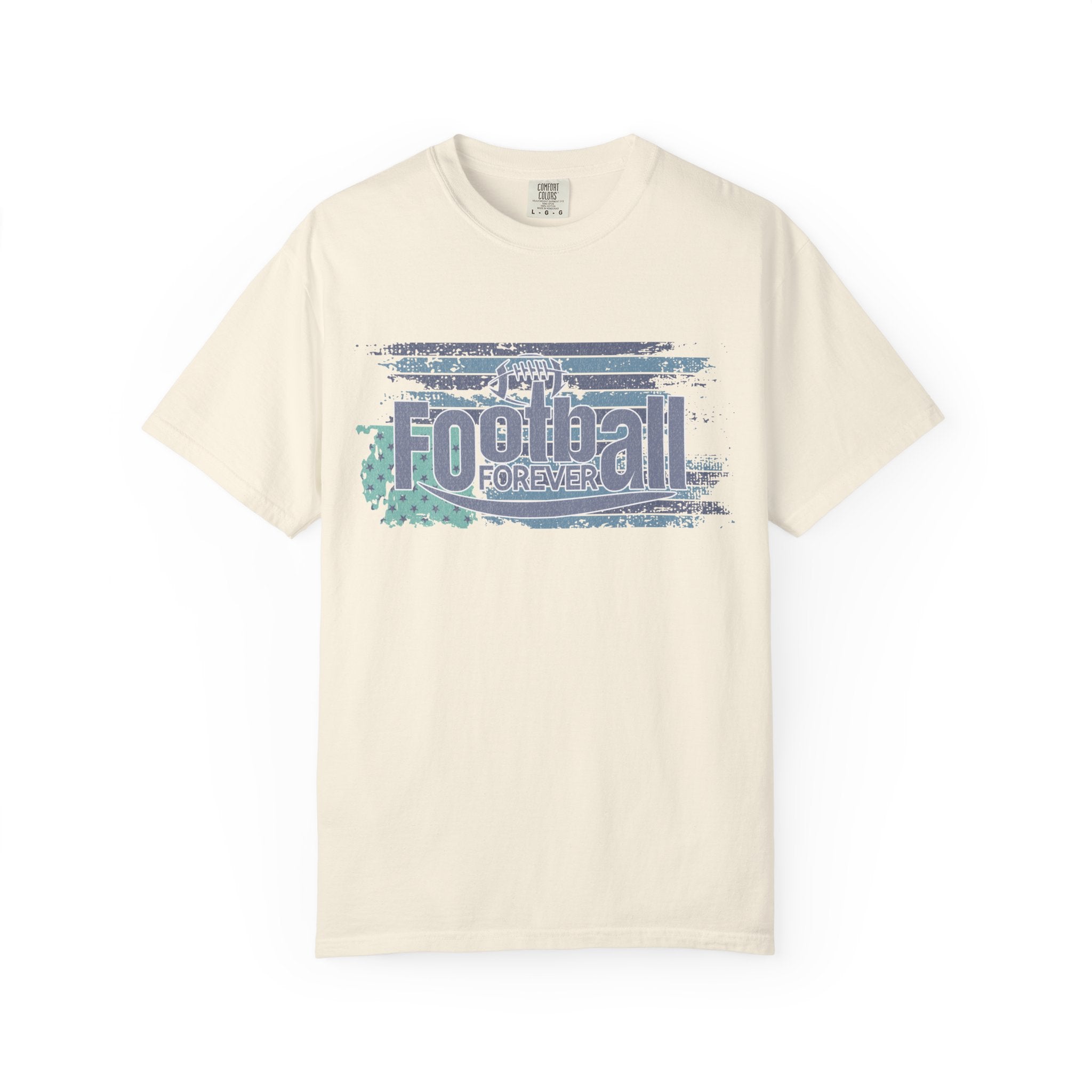 Football Forever Vintage Tee — Retro Grunge Football Graphic T-Shirt