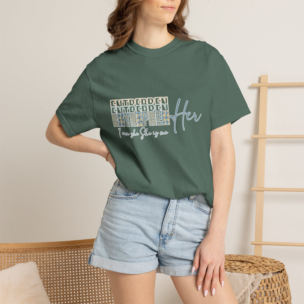 EntreprenHer Leopard Print Script Tee — "I run this, She runs you" Inspirational Graphic Tee