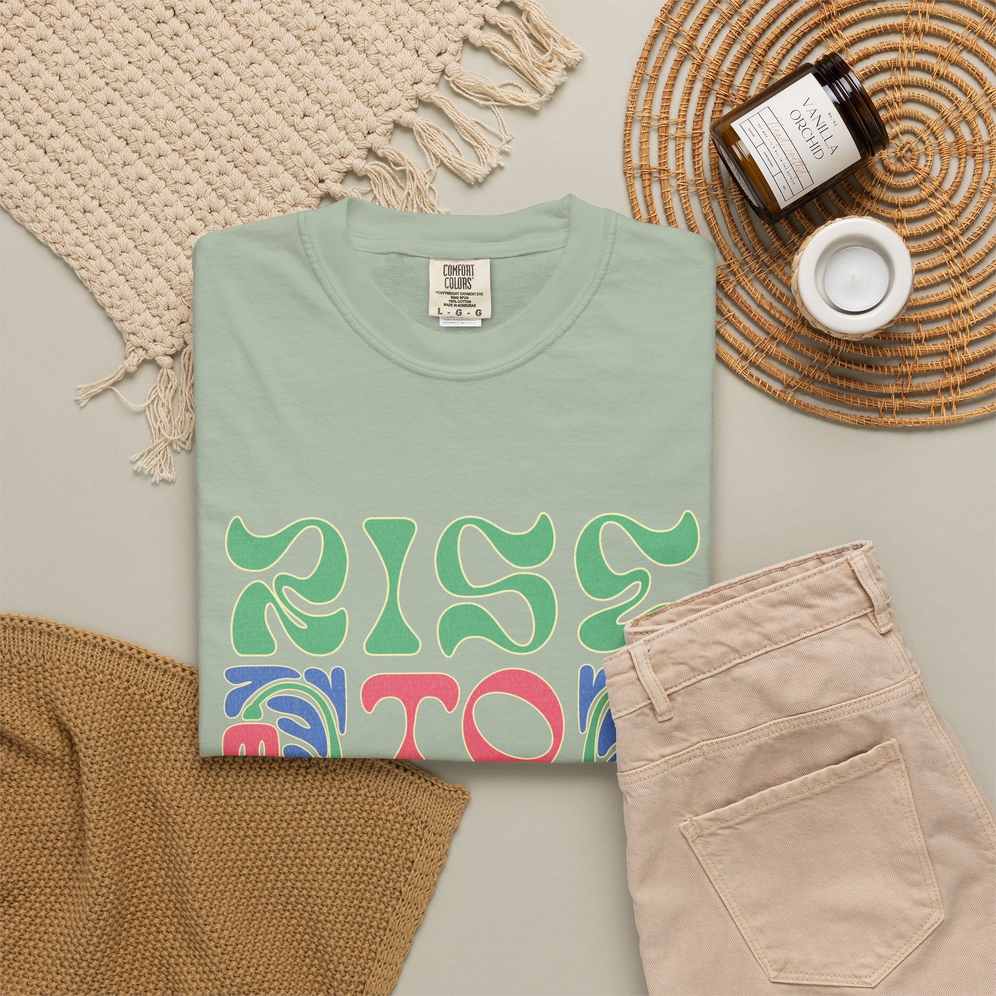 Groovy Textured T-Shirt — Rise to Shine Retro Graphic Tee