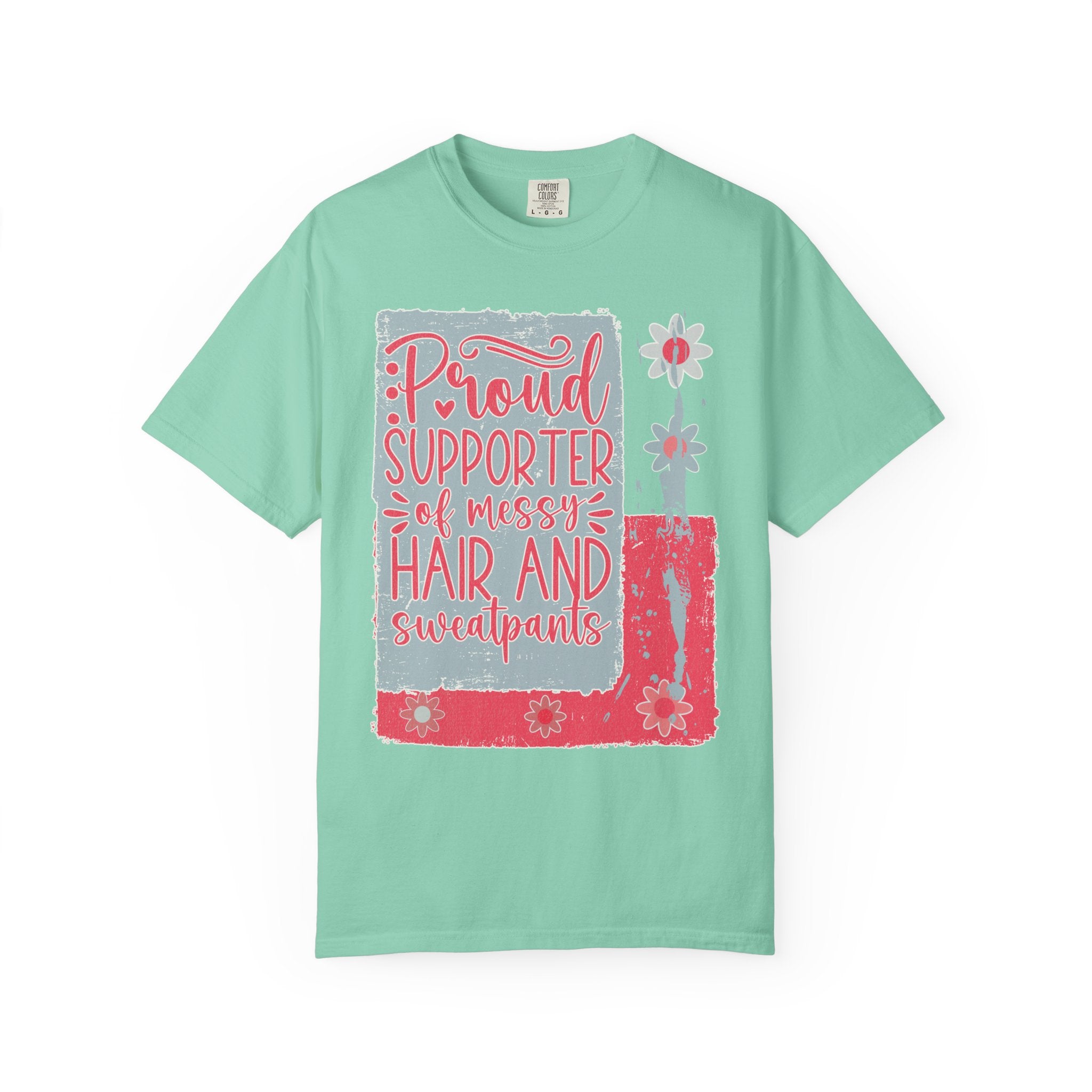 Supporter of Messy Hair & Sweatpants Textured T-Shirt