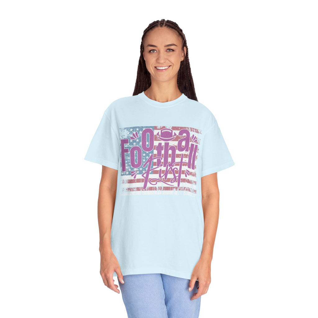 Textured Retro Americana Football First Tee