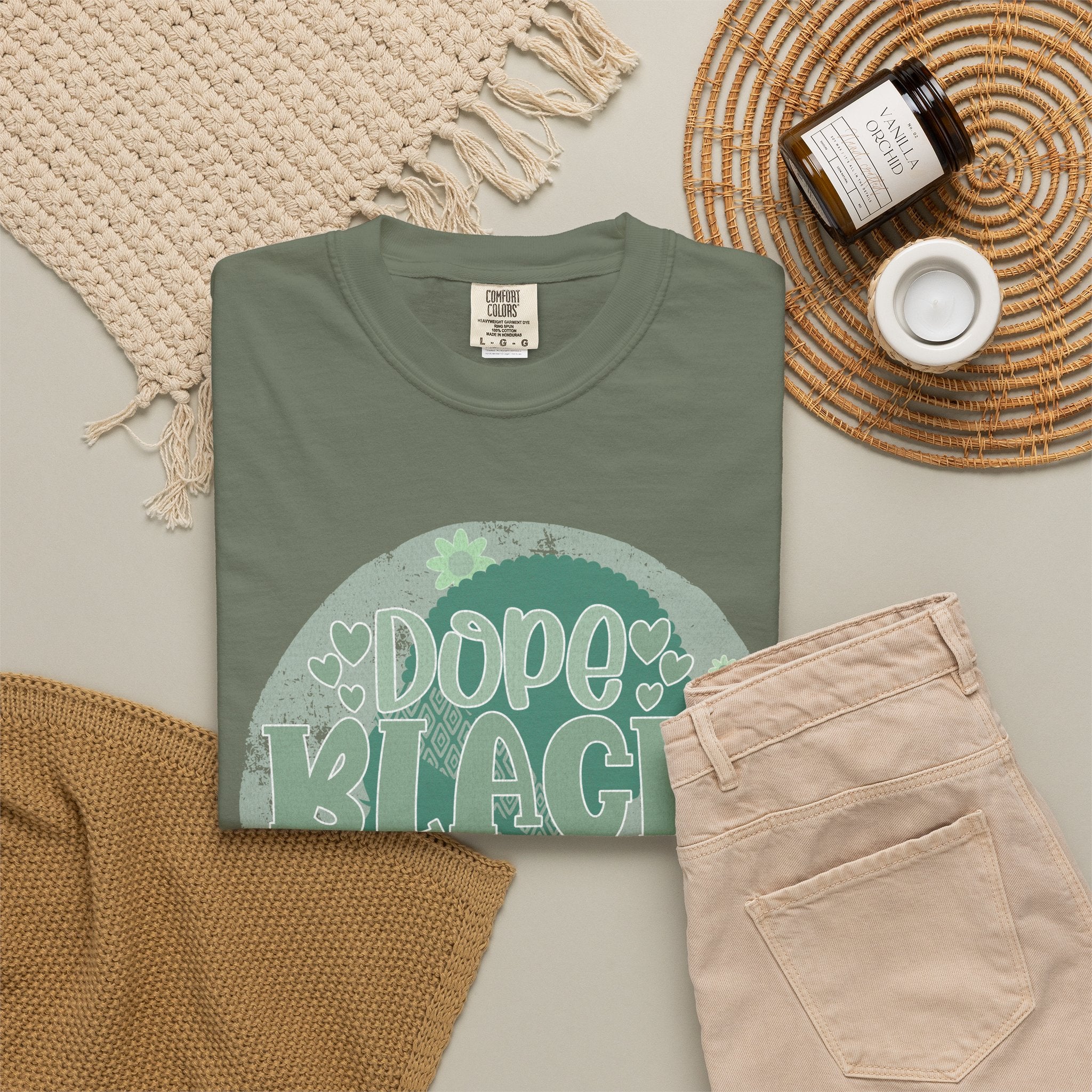 Dope Black Mom Textured T-Shirt — Retro Floral 'Dope Black Mom' Graphic Tee