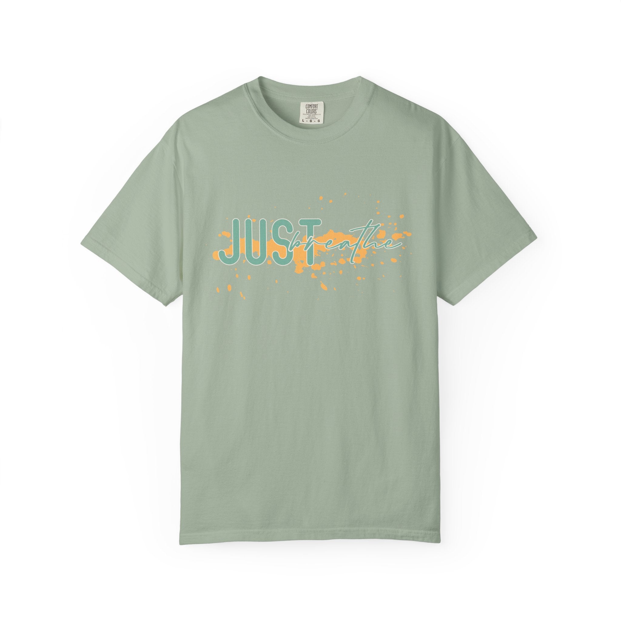 Just Breathe Textured T-Shirt — Relaxed Inspirational Graphic Tee