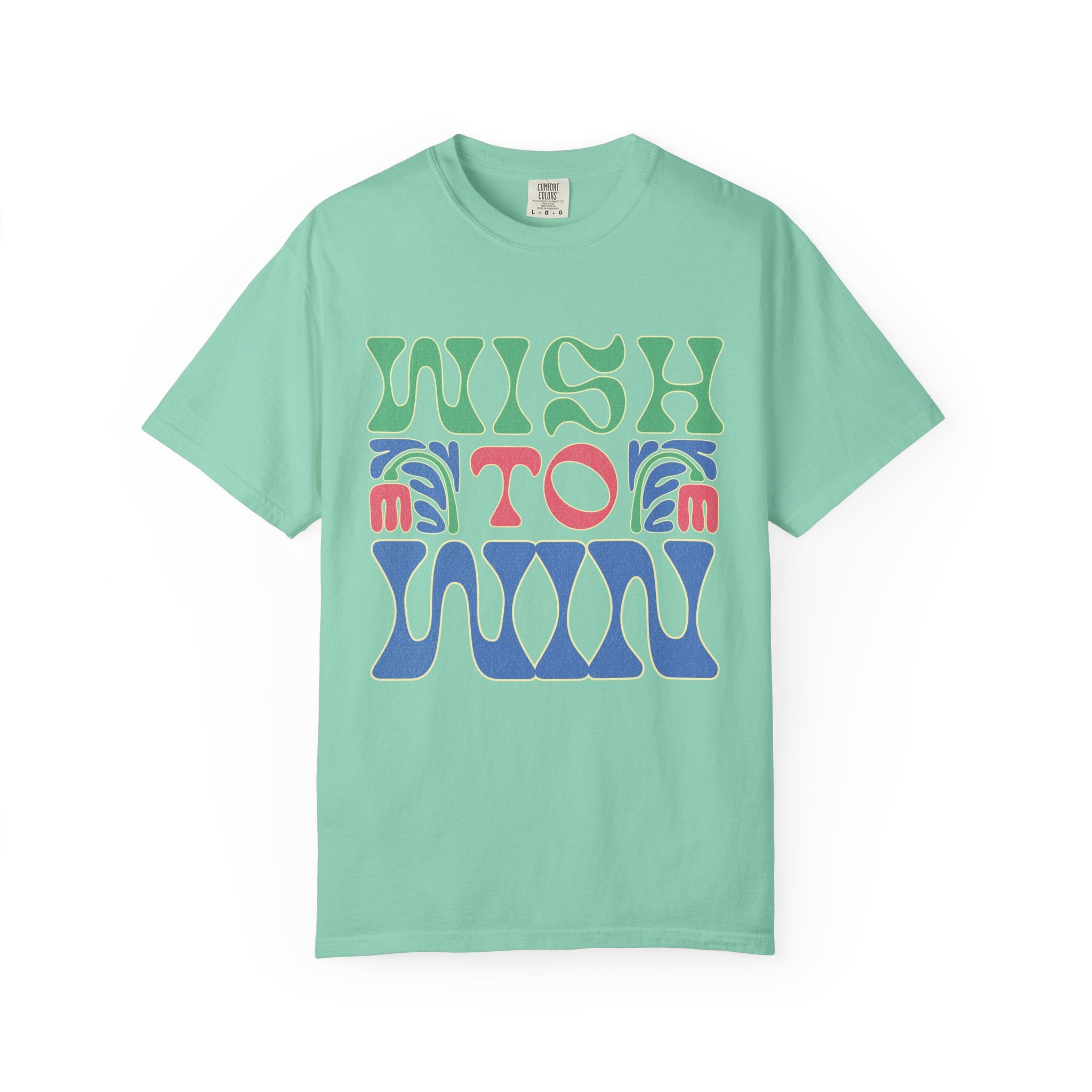 Wish to Win T-shirt |Textured Retro Psychedelic Lettering