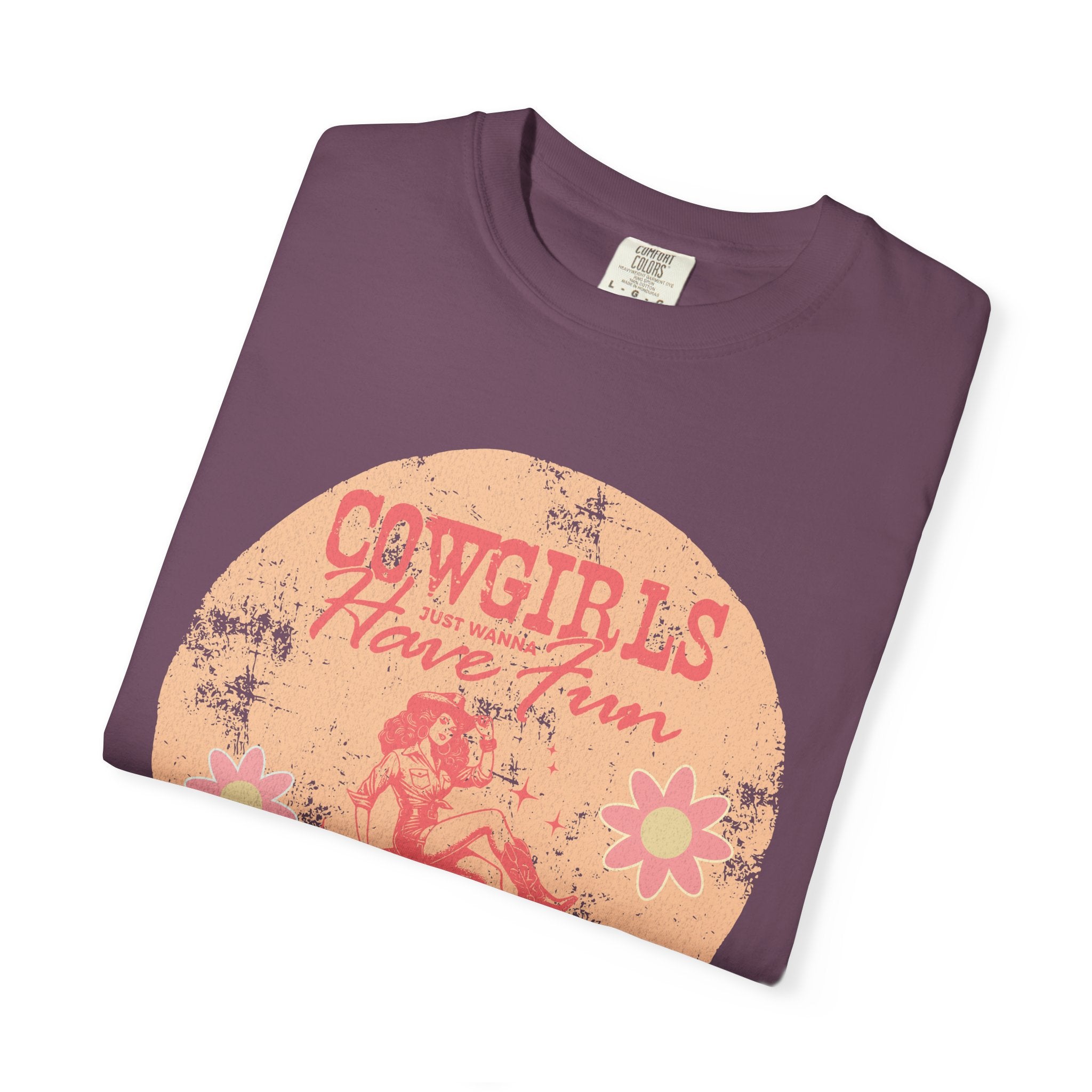 Cowgirls Just Wanna Have Fun Textured Retro Graphic T-Shirt