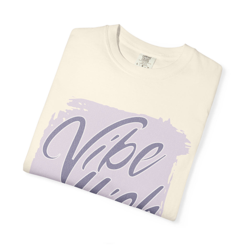 Vibe High Textured T-Shirt — Retro Brush Script Graphic Tee