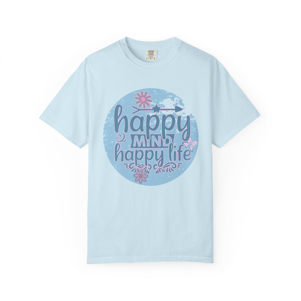Happy Mind Happy Life Textured T-Shirt