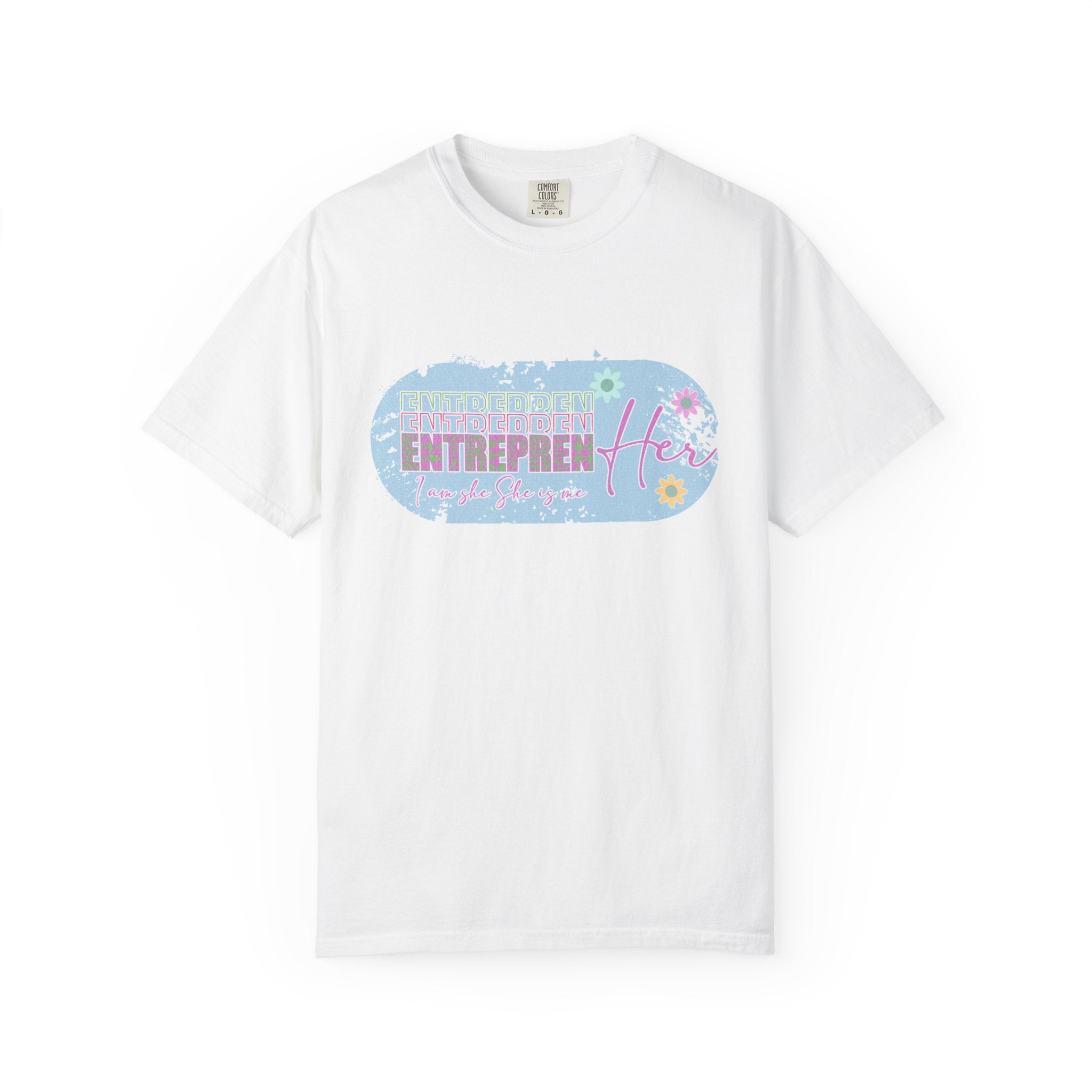 Entrepreneur Mom Floral Textured Tee — 'EntreprenHer' Graphic T-Shirt