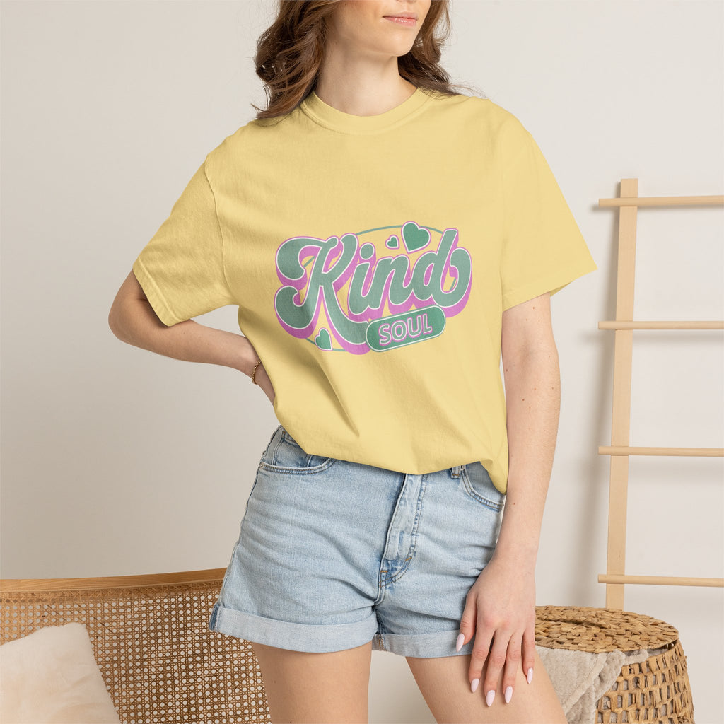 Textured Kind Soul T-Shirt — Retro Pastel Graphic Tee