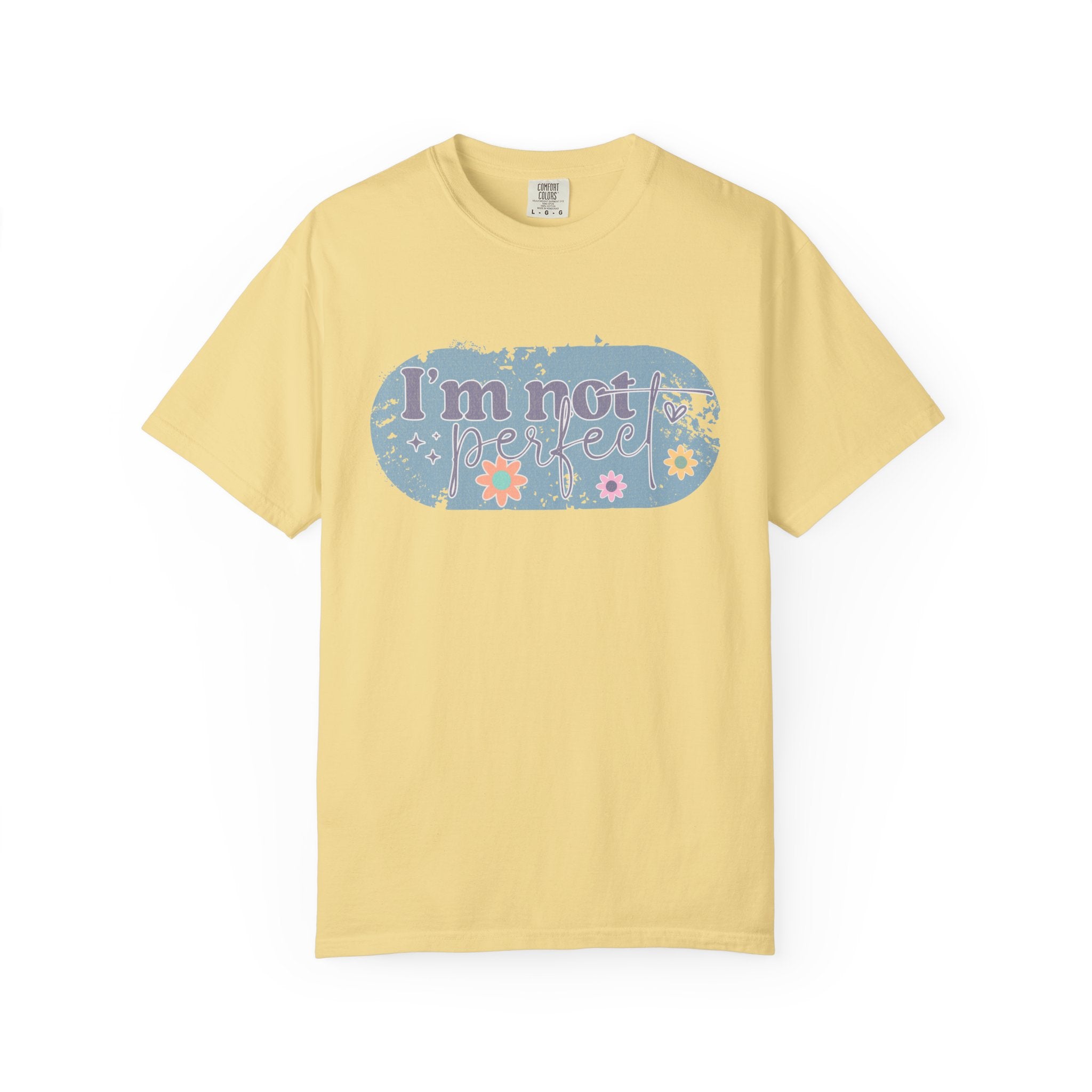 I'm Not Perfect Textured T-Shirt — Retro Floral Lazy Day Tee