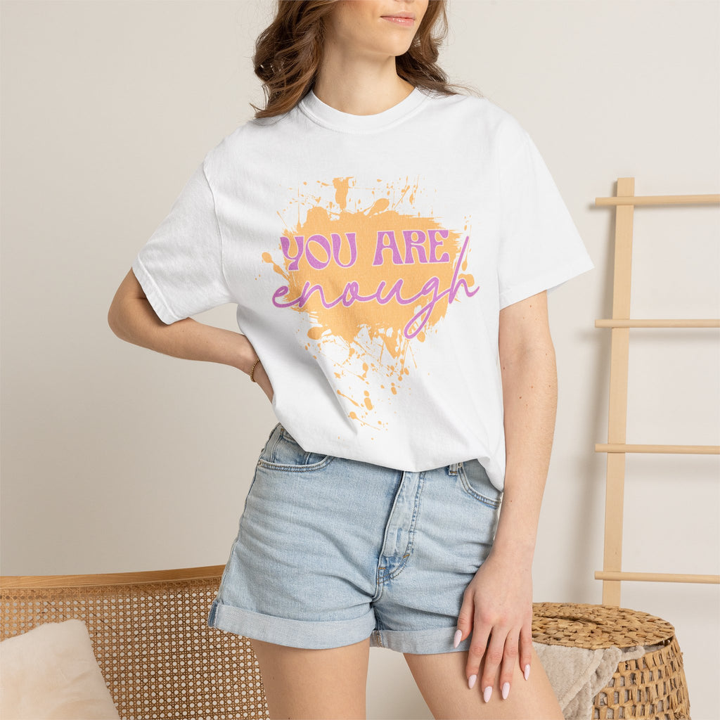 You Are Enough Textured T‑Shirt — Inspirational Positive Message Tee