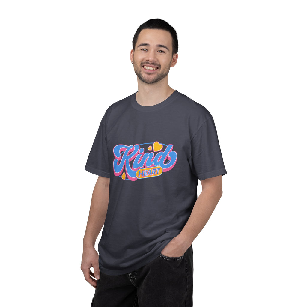 Textured Kind Heart T-Shirt — Retro Script Hearts Tee