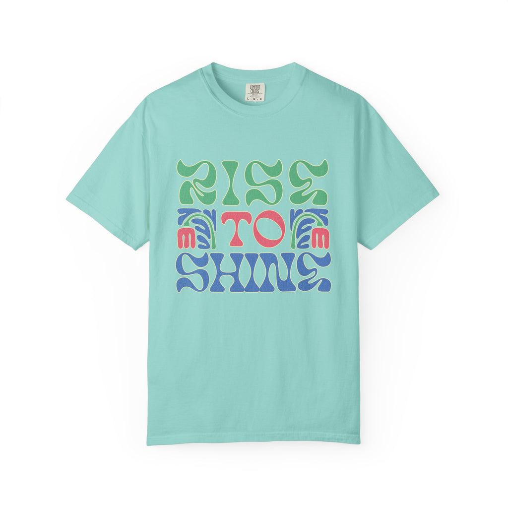 Groovy Textured T-Shirt — Rise to Shine Retro Graphic Tee