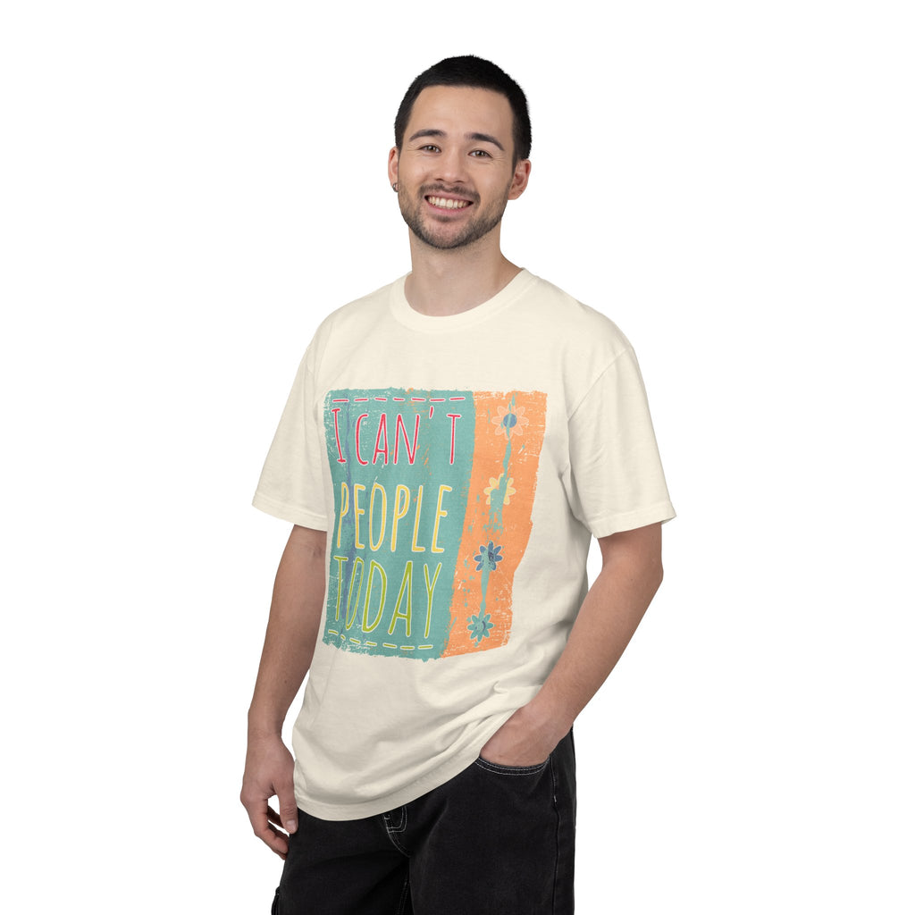 Textured I Can't People Today T-Shirt — Funny Introvert Graphic Tee
