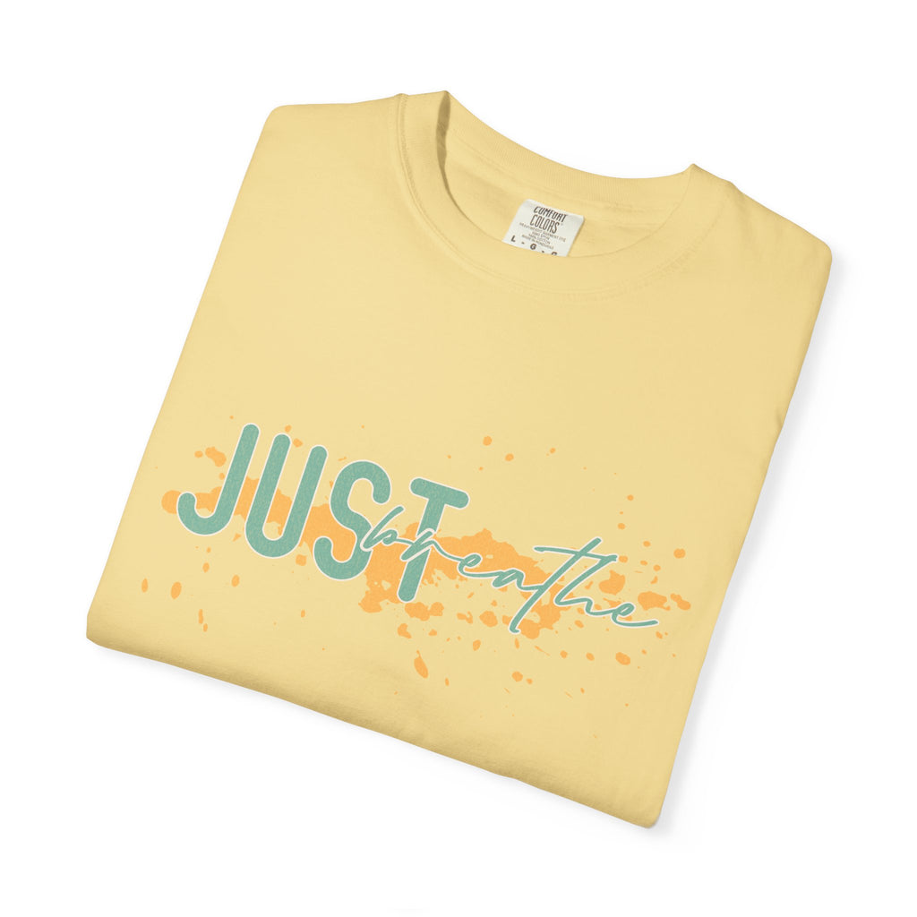Just Breathe Textured T-Shirt — Relaxed Inspirational Graphic Tee
