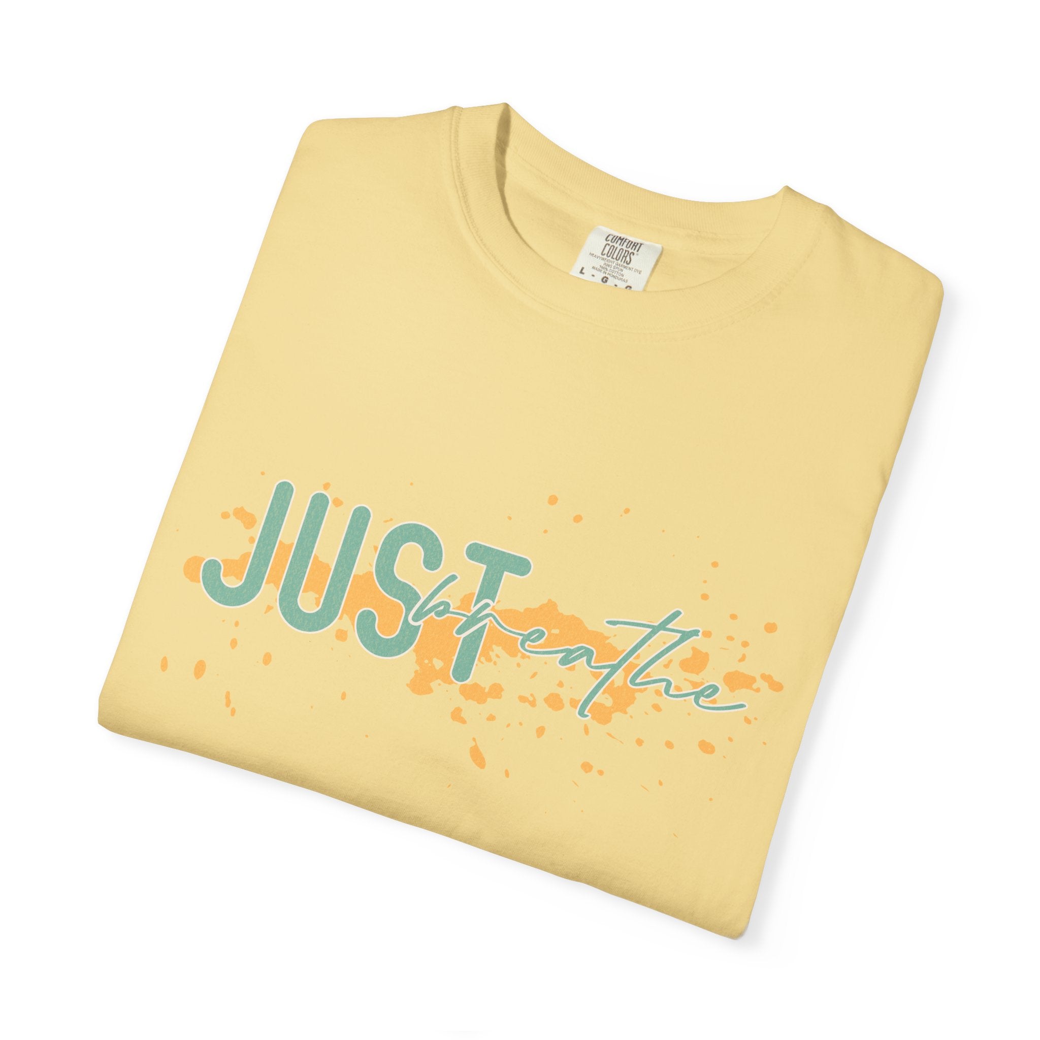 Just Breathe Textured T-Shirt — Relaxed Inspirational Graphic Tee