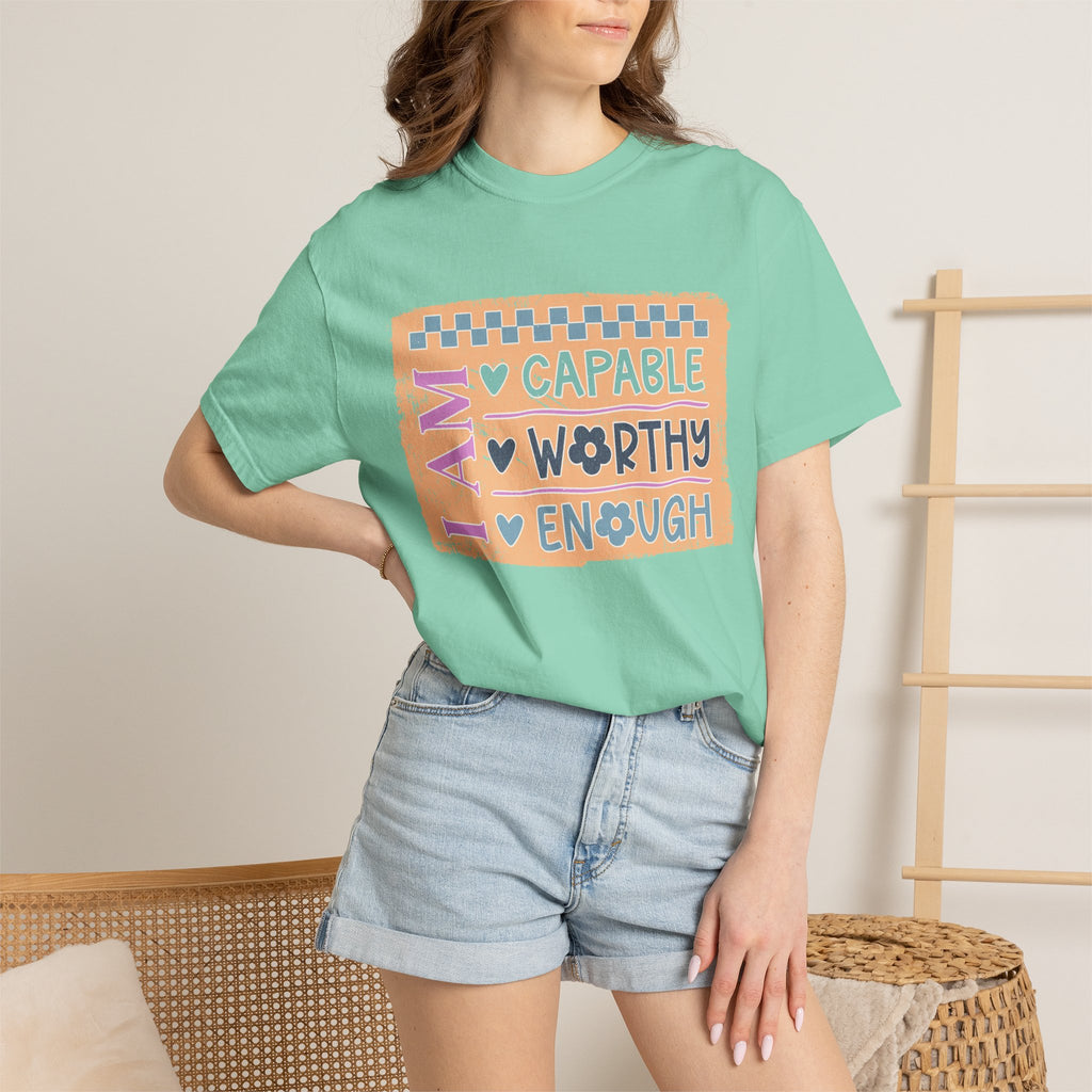 Textured I Am Capable Worthy Tee