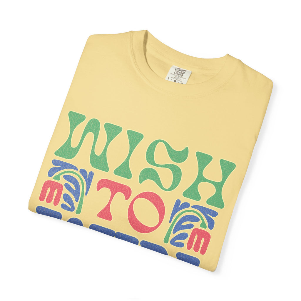 Wish to Win T-shirt |Textured Retro Psychedelic Lettering