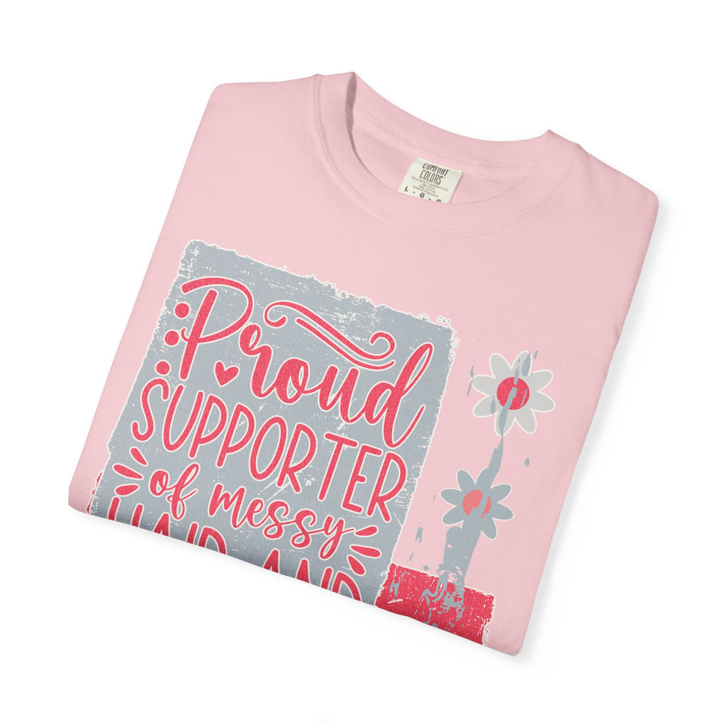 Supporter of Messy Hair & Sweatpants Textured T-Shirt