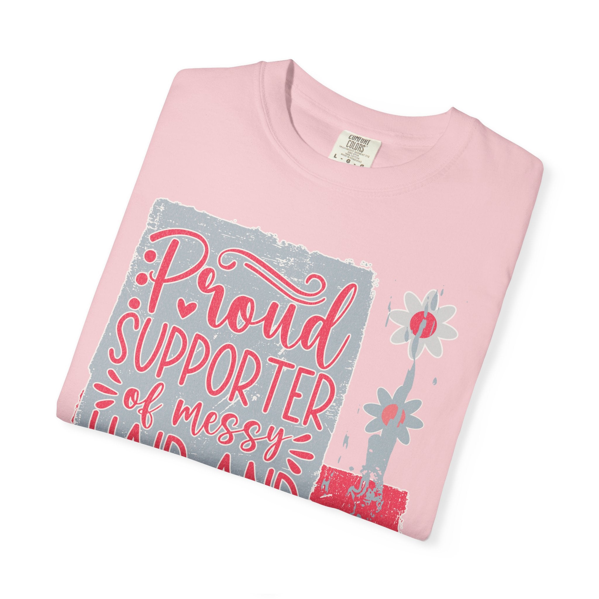 Supporter of Messy Hair & Sweatpants Textured T-Shirt