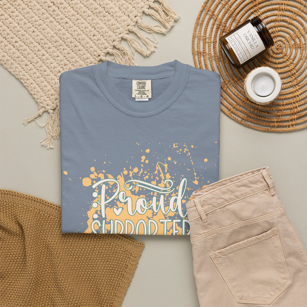 Textured Support My Messy Hair T-Shirt — Funny Mom/Parent Casual Tee