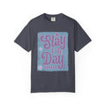 Textured Slay the Day Graphic T-Shirt — Retro Pastel Motivation Tee