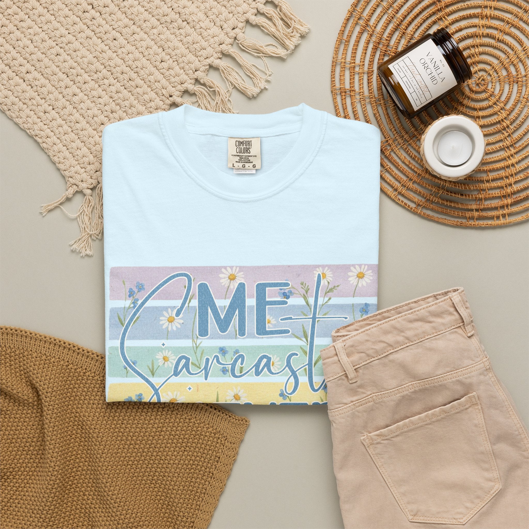 Textured Me? Sarcastic Never T-Shirt — Pastel Striped Funny Tee
