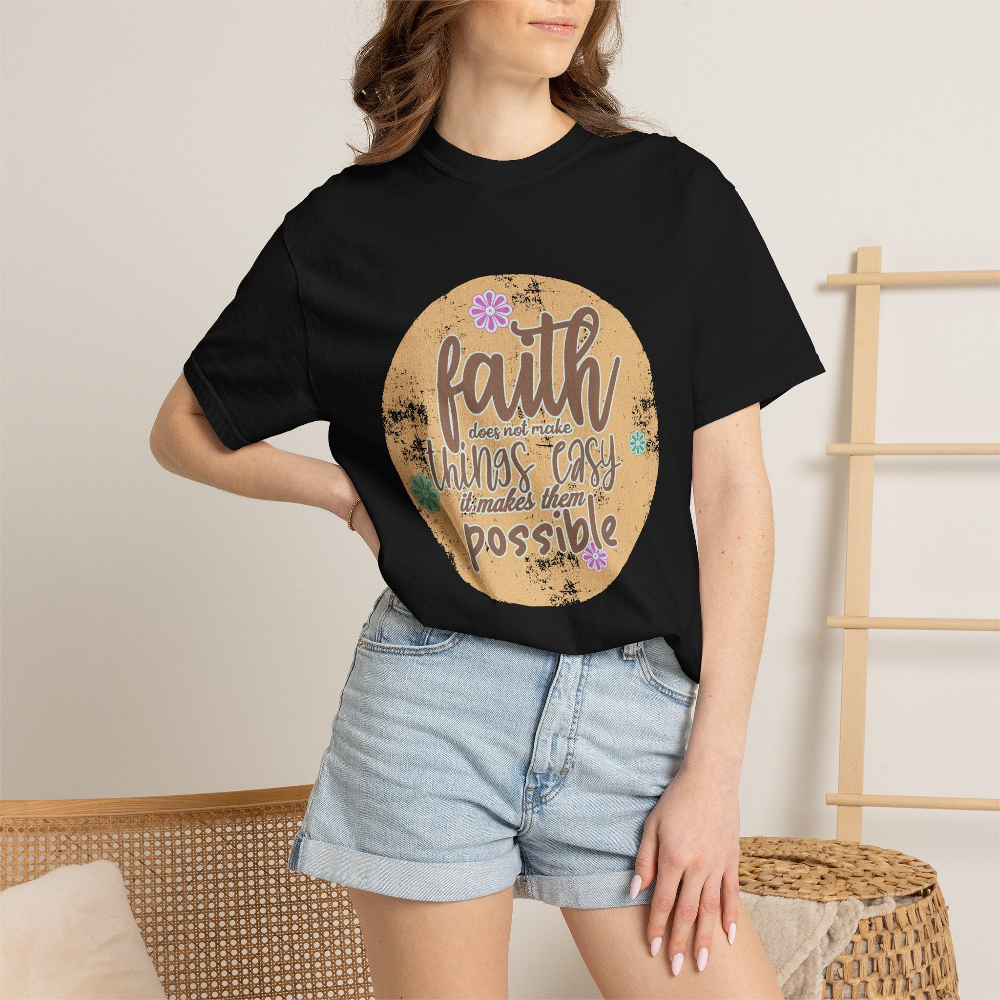 Faith Makes Things Possible T-shirt | Textured Inspirational Typography