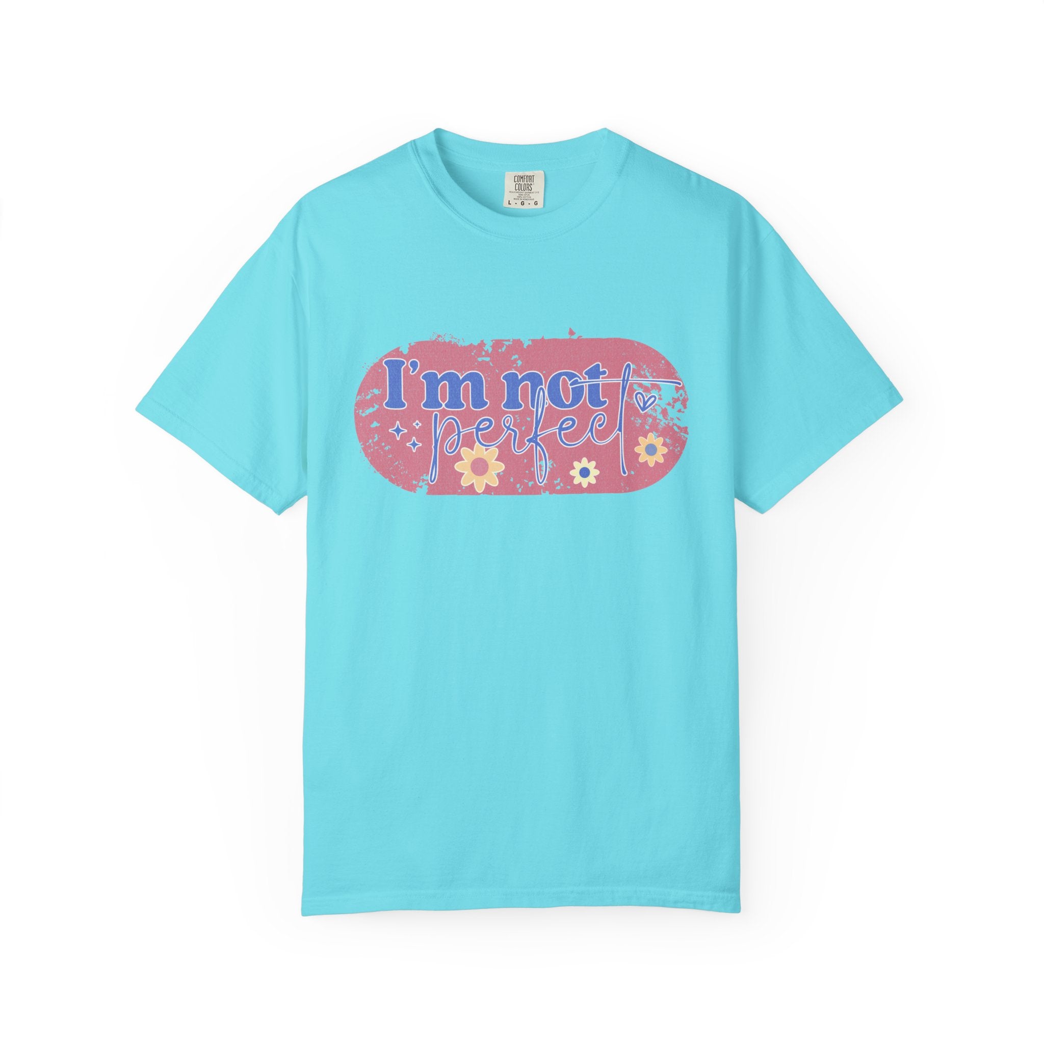 I'm Not Perfect Textured Floral T-Shirt — Retro Flower Graphic Tee