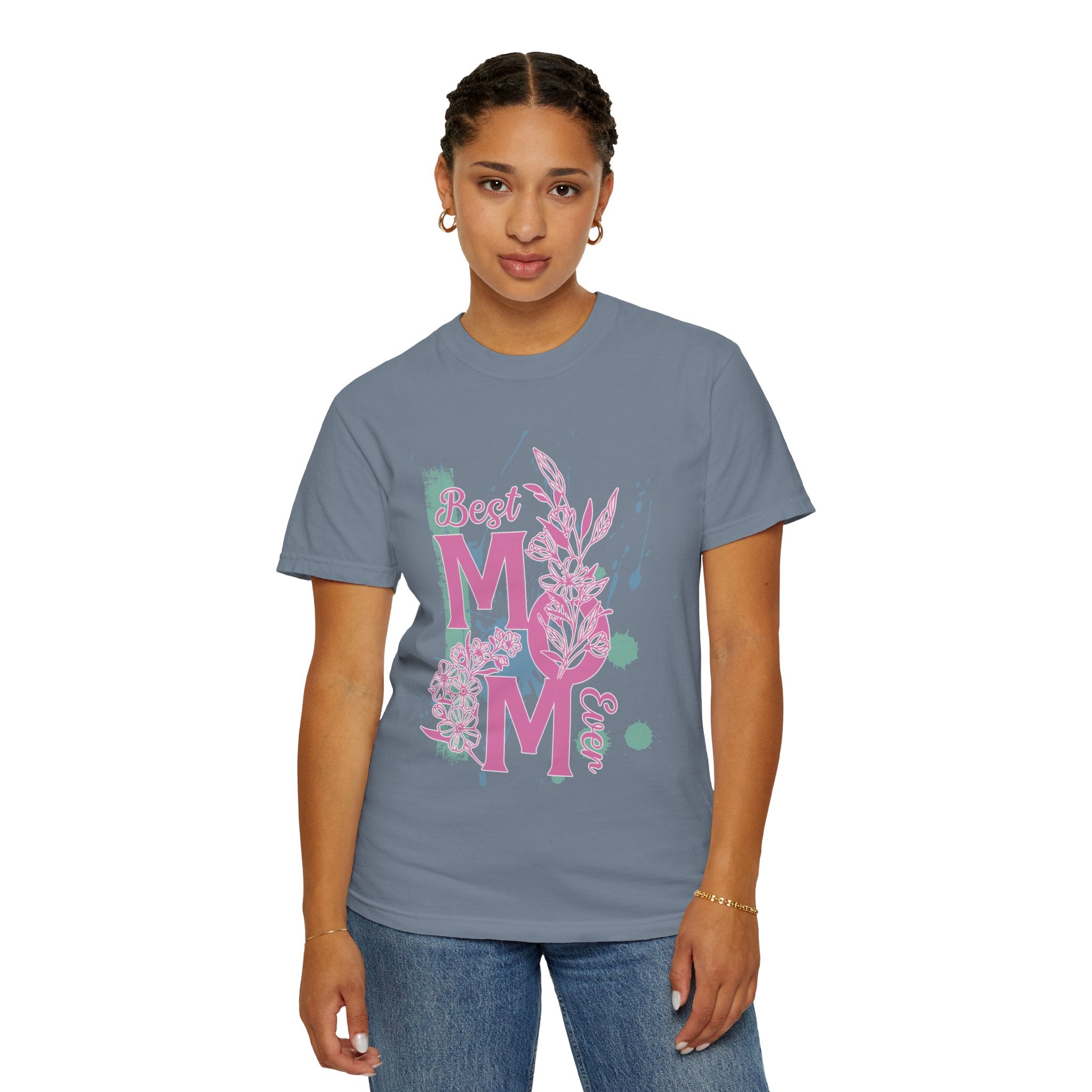 Best Mom Floral T-Shirt — Textured Mother's Day Gift Tee
