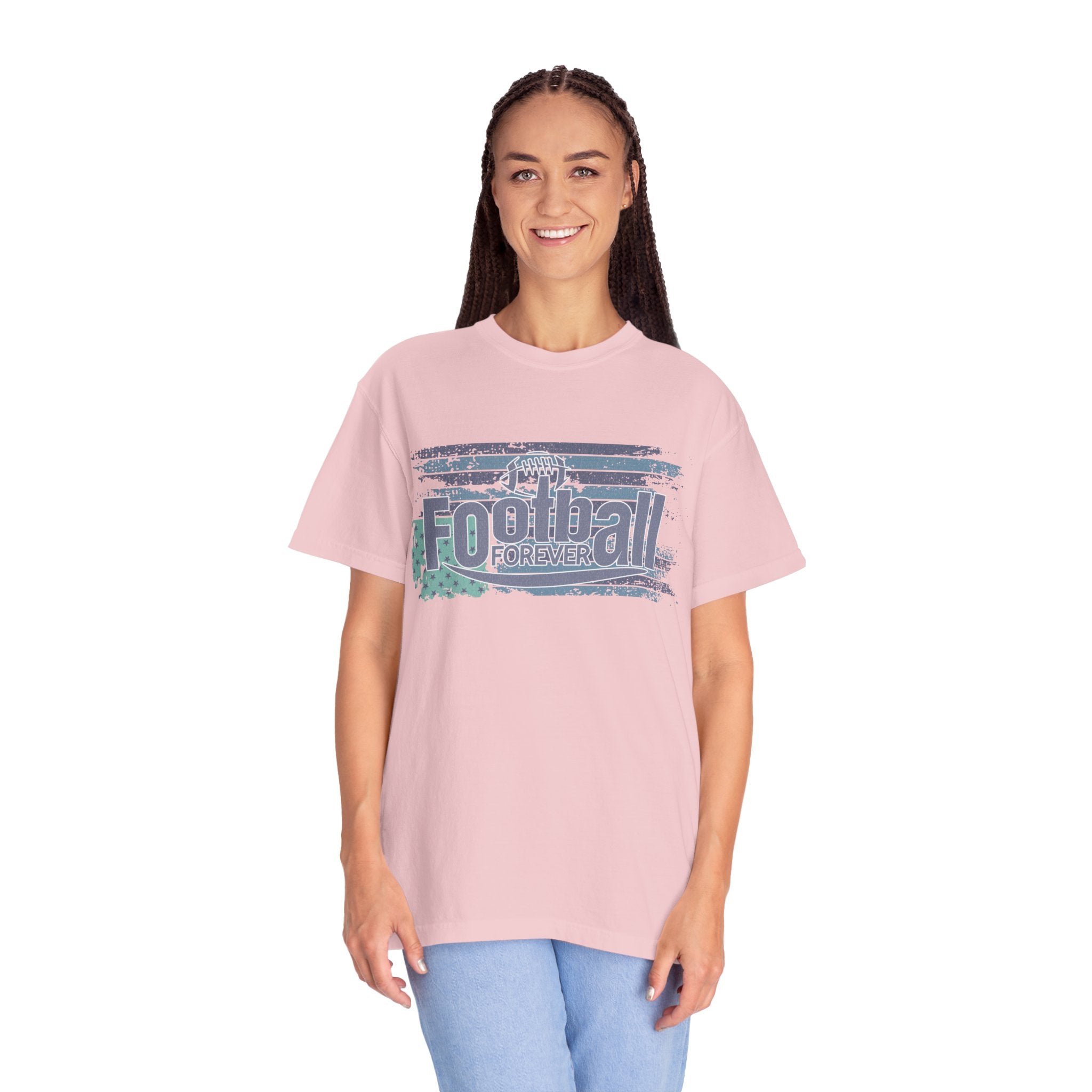 Football Forever Vintage Tee — Retro Grunge Football Graphic T-Shirt