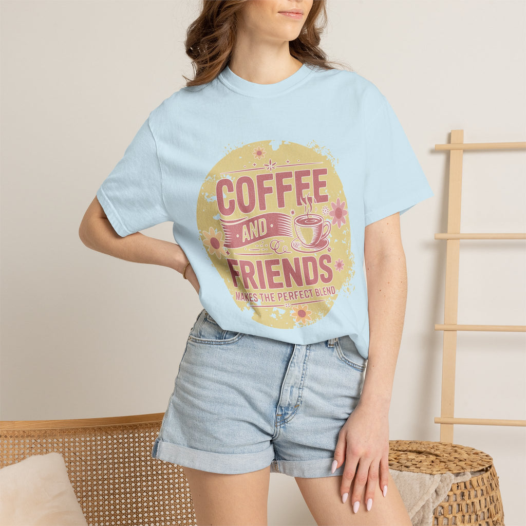 Coffee and Friends Textured T-Shirt — 'Makes the Perfect Blend' Casual Tee