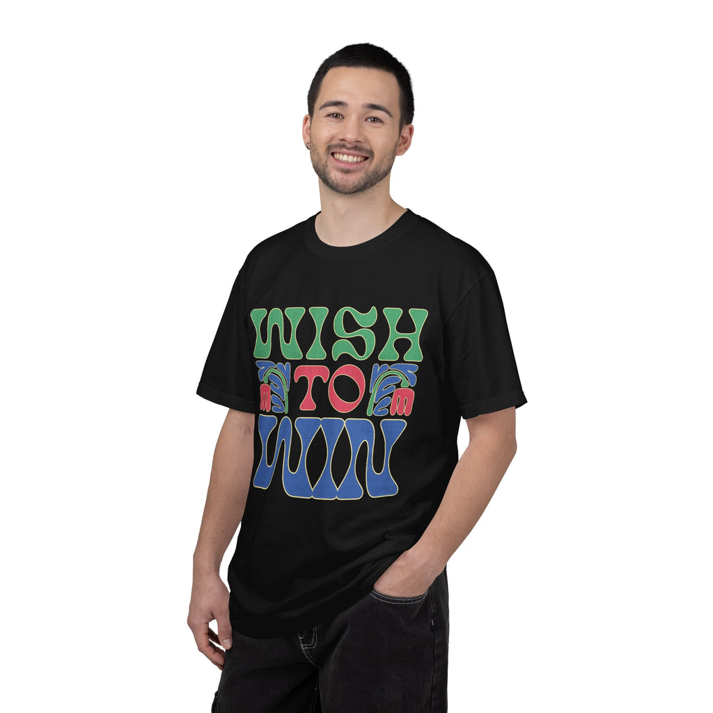 Wish to Win T-shirt |Textured Retro Psychedelic Lettering