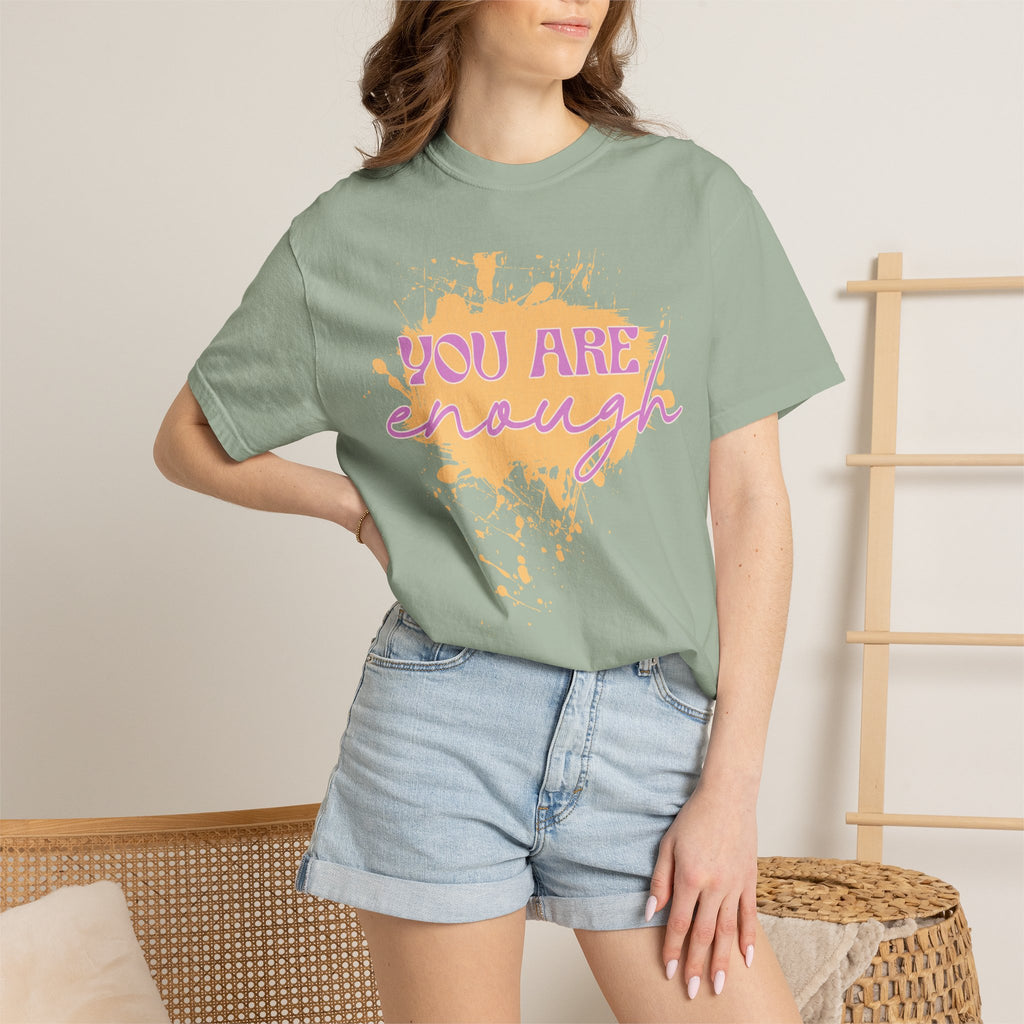 You Are Enough Textured T‑Shirt — Inspirational Positive Message Tee
