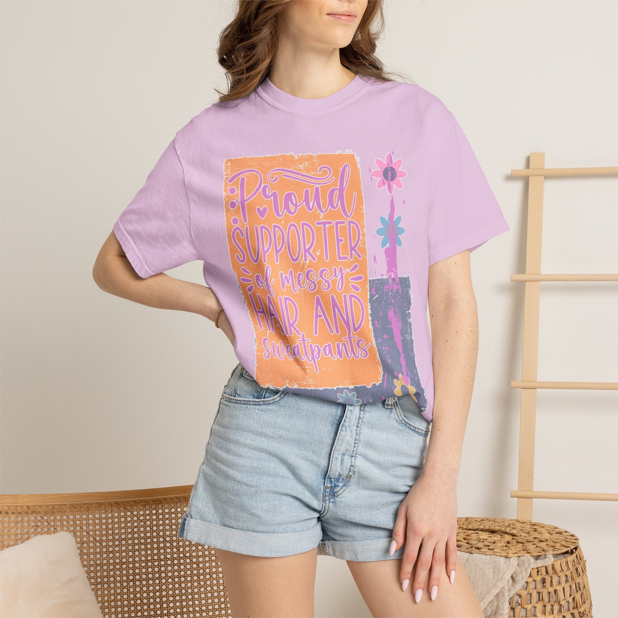 Proud Supporter of Messy Hair & Sweatpants Textured T-Shirt