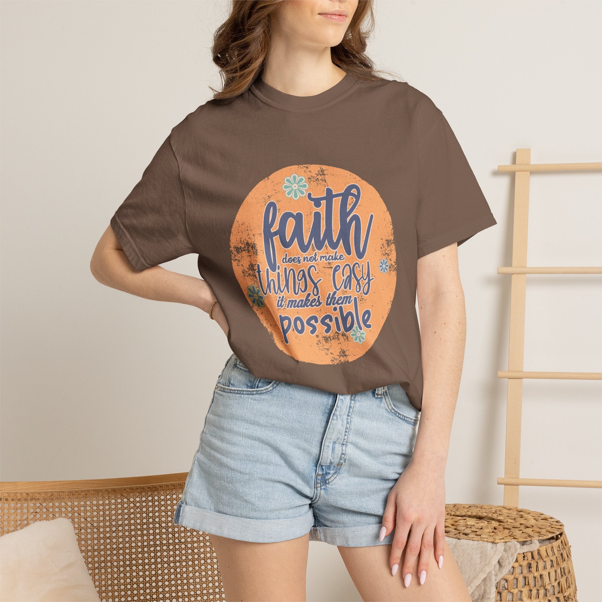Faith Makes Things Possible T-shirt | Textured Inspirational Typography