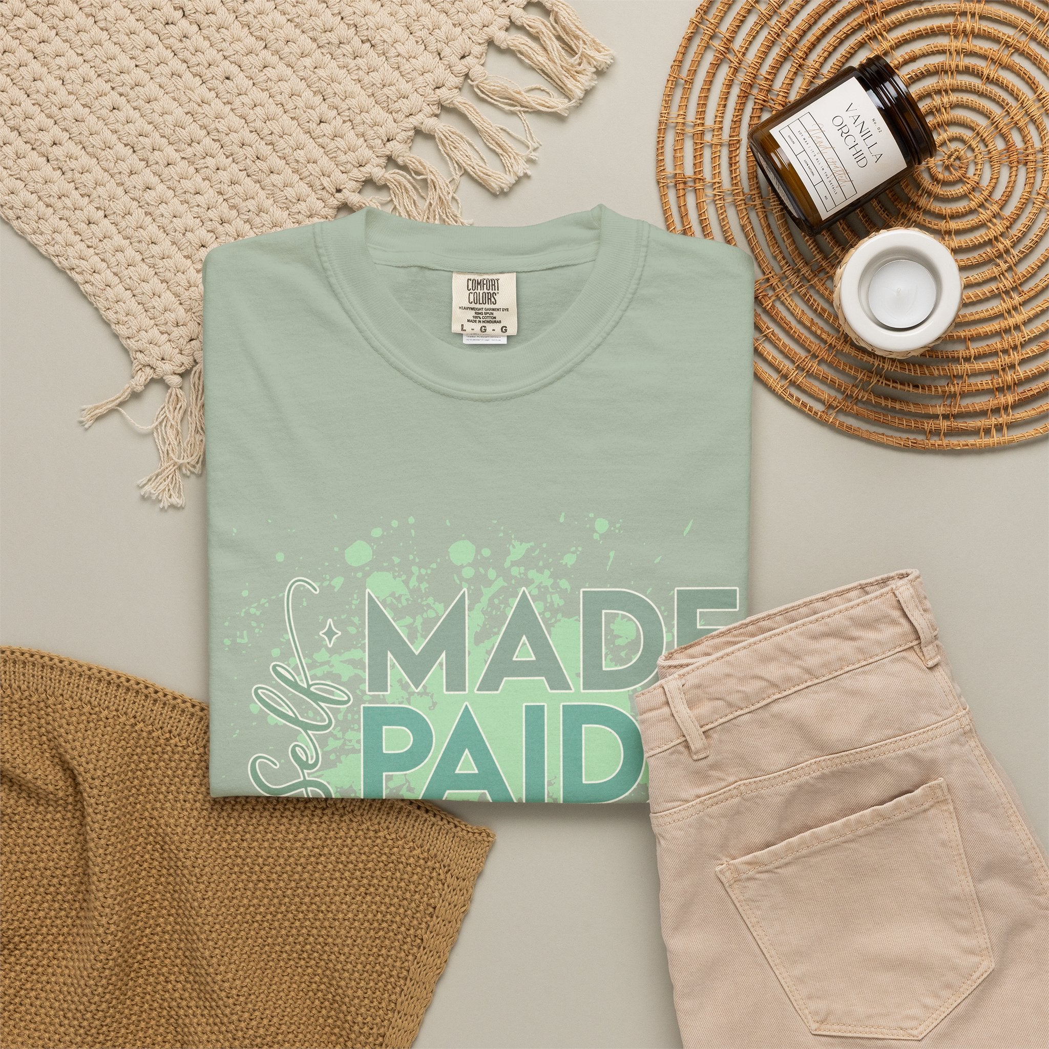 Made Paid Textured T-Shirt —  "I Am Made Paid" Graphic Tee