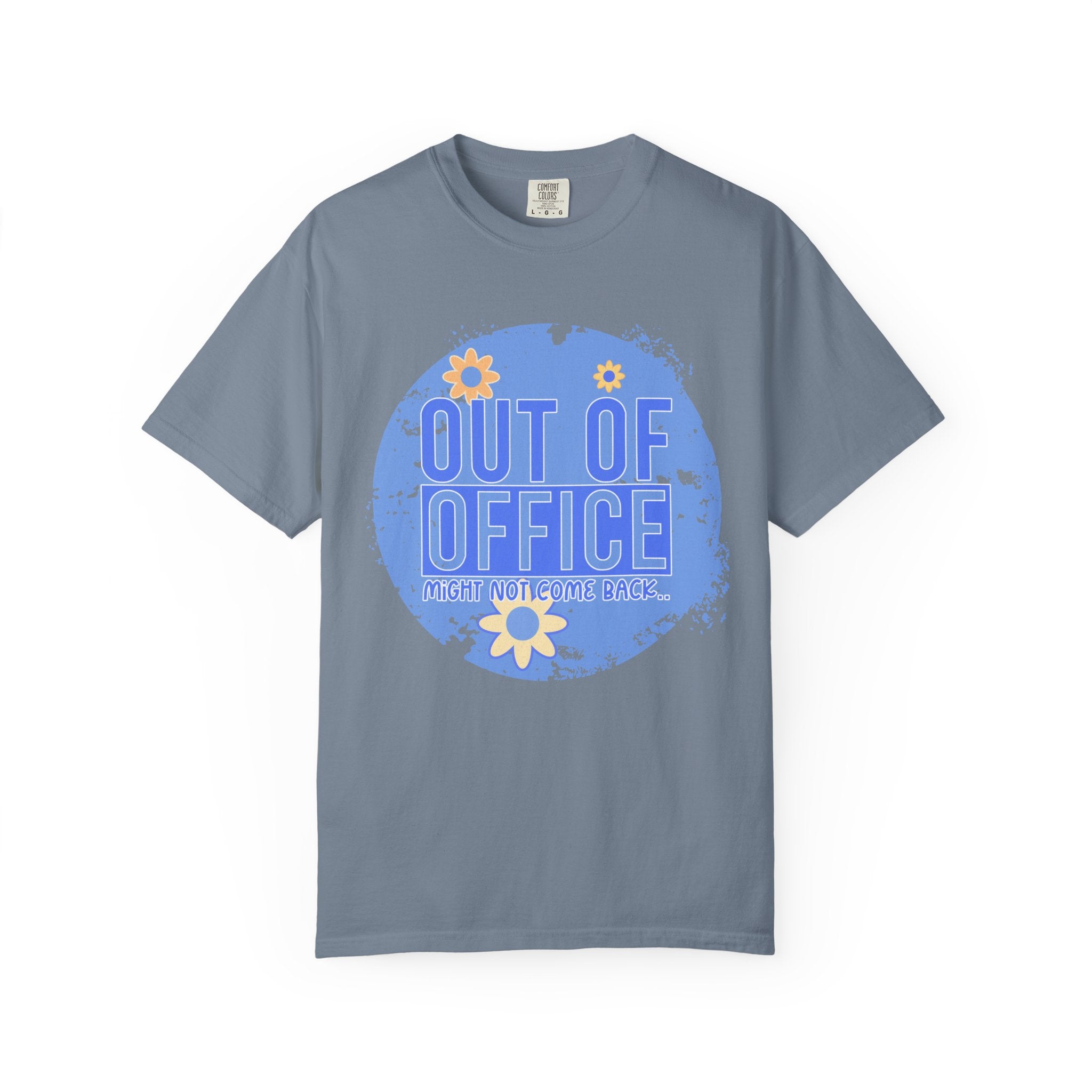 Out of Office Textured T-Shirt — Retro Floral Vacation Tee