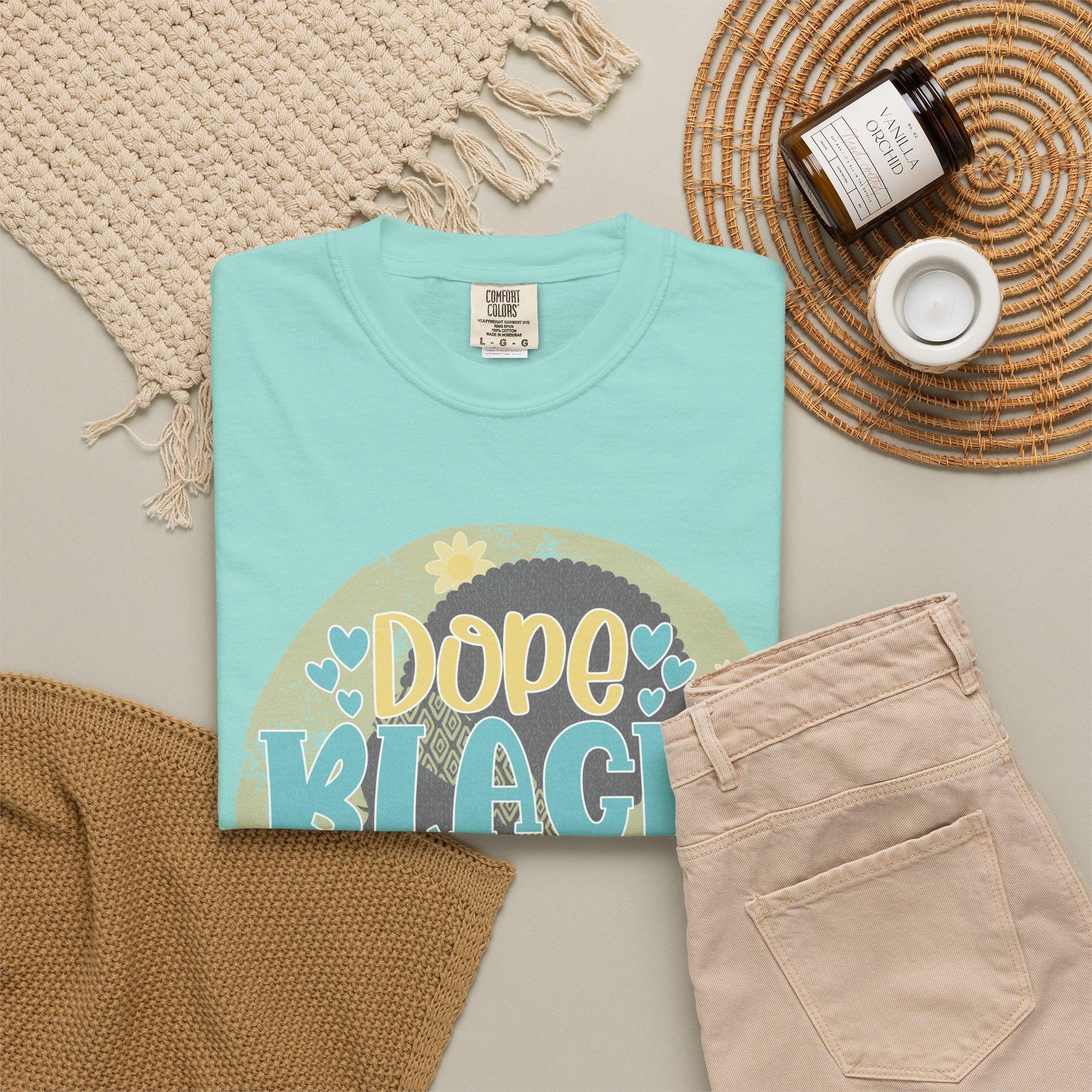 Dope Black Mom Textured T-Shirt — Floral Retro Graphic Tee for Moms