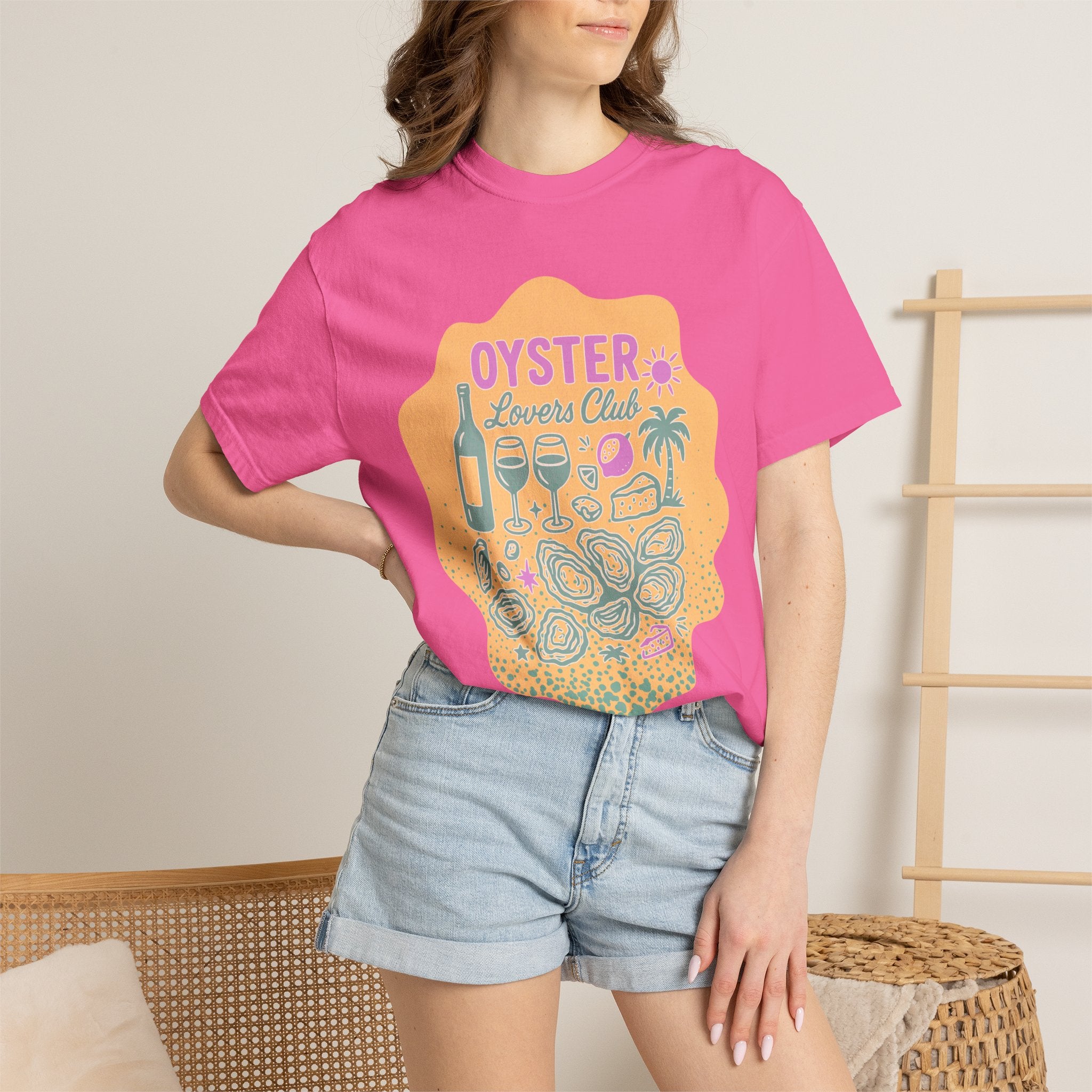 Textured Oyster Lovers Club T-Shirt — Coastal Seafood Graphic Tee