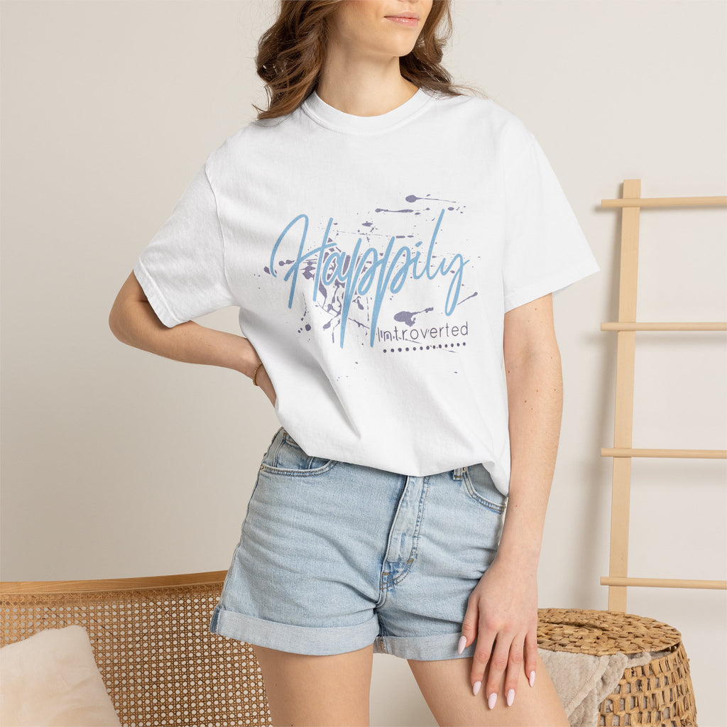 Introverted Aesthetic Textured T-Shirt — 'Anti-Social' Minimal Script Graphic
