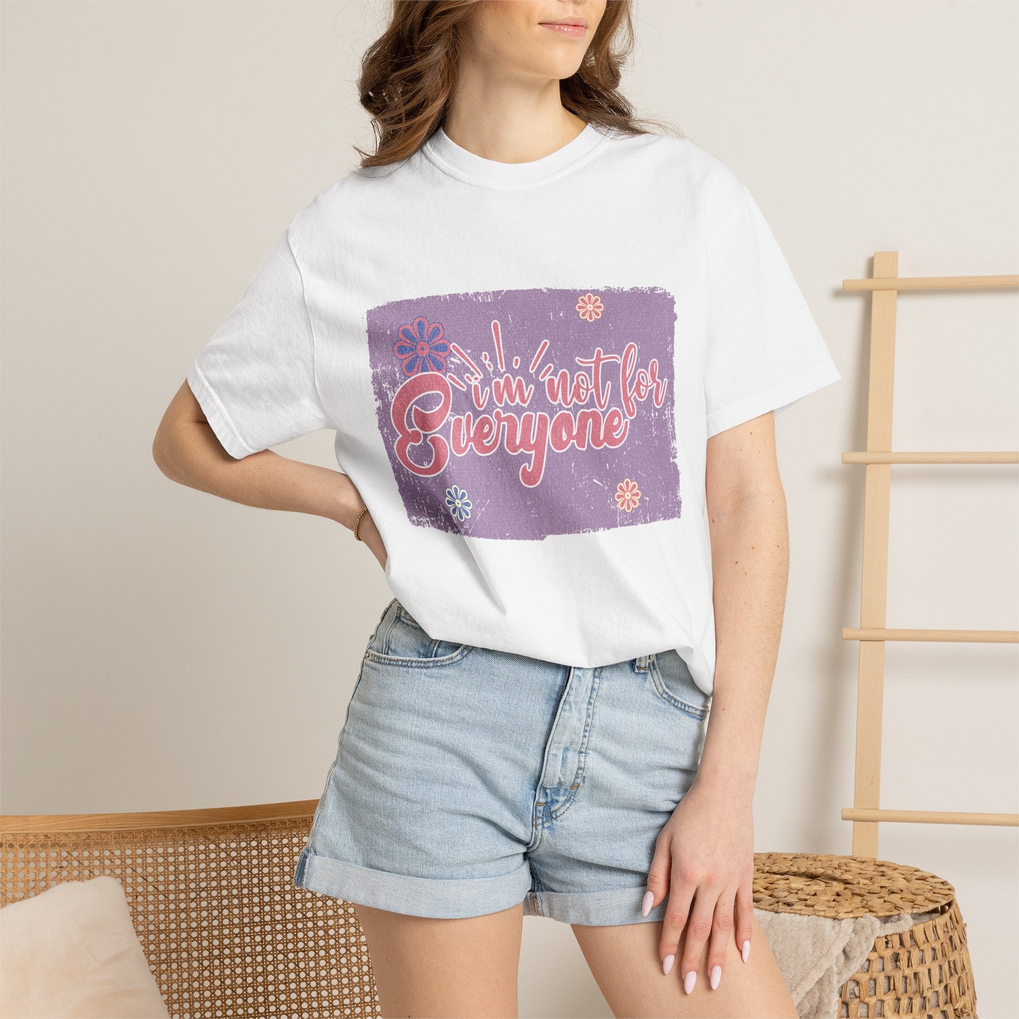 I'm Not For Everyone T-shirt |Textured Floral Retro Script Design