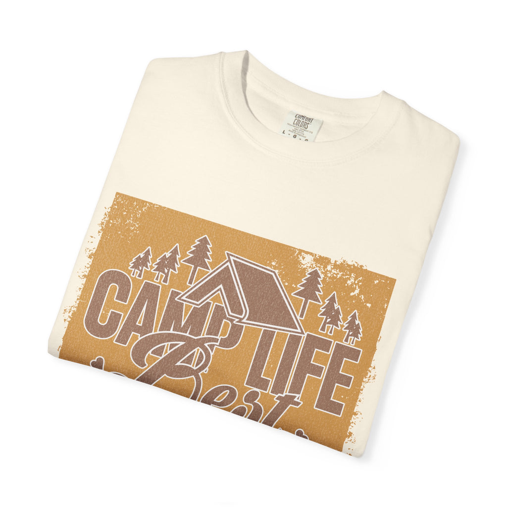 Textured Camp Life Is Best T-Shirt — Vintage Camping Graphic Tee