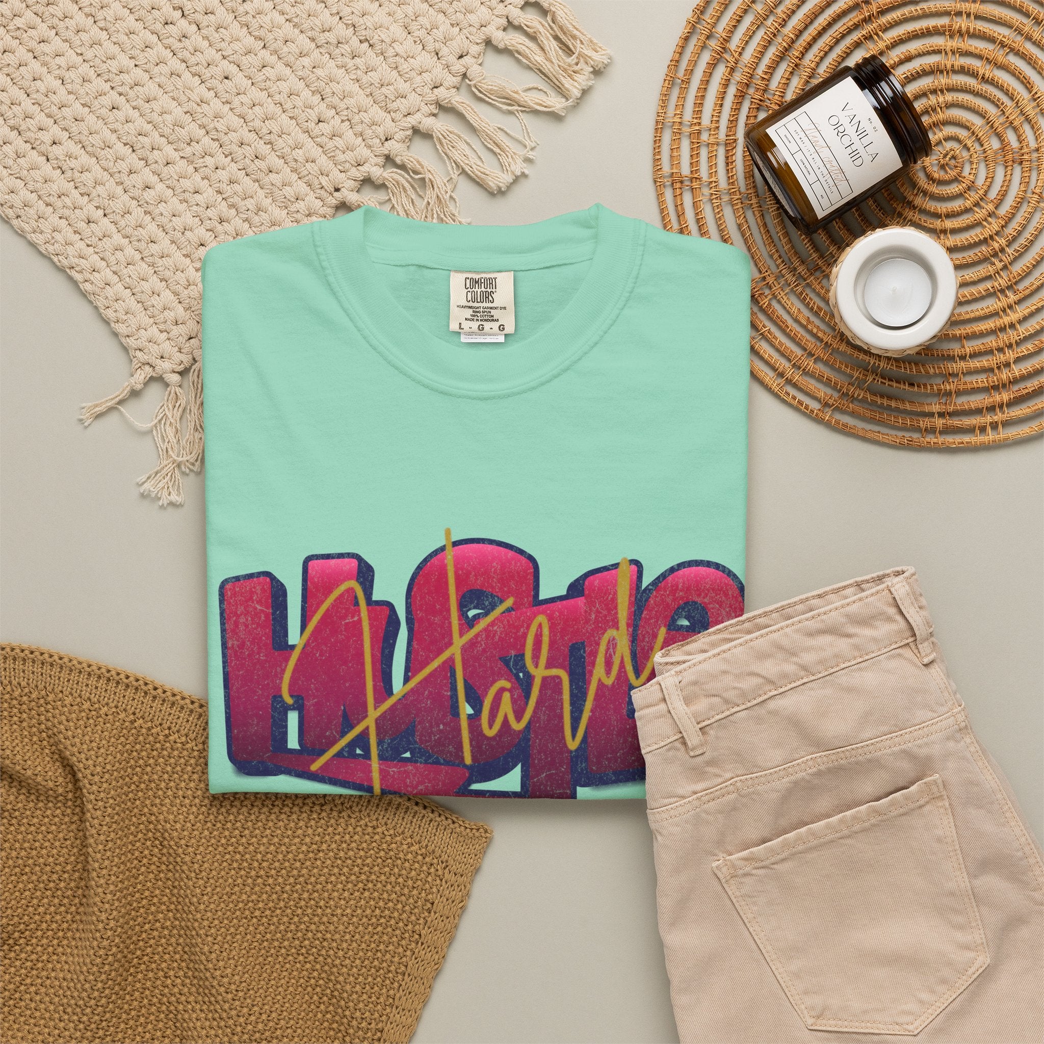 Textured Street Art 'Hustle Hard' Graphic Tee — Vintage Graffiti Unisex T-Shirt
