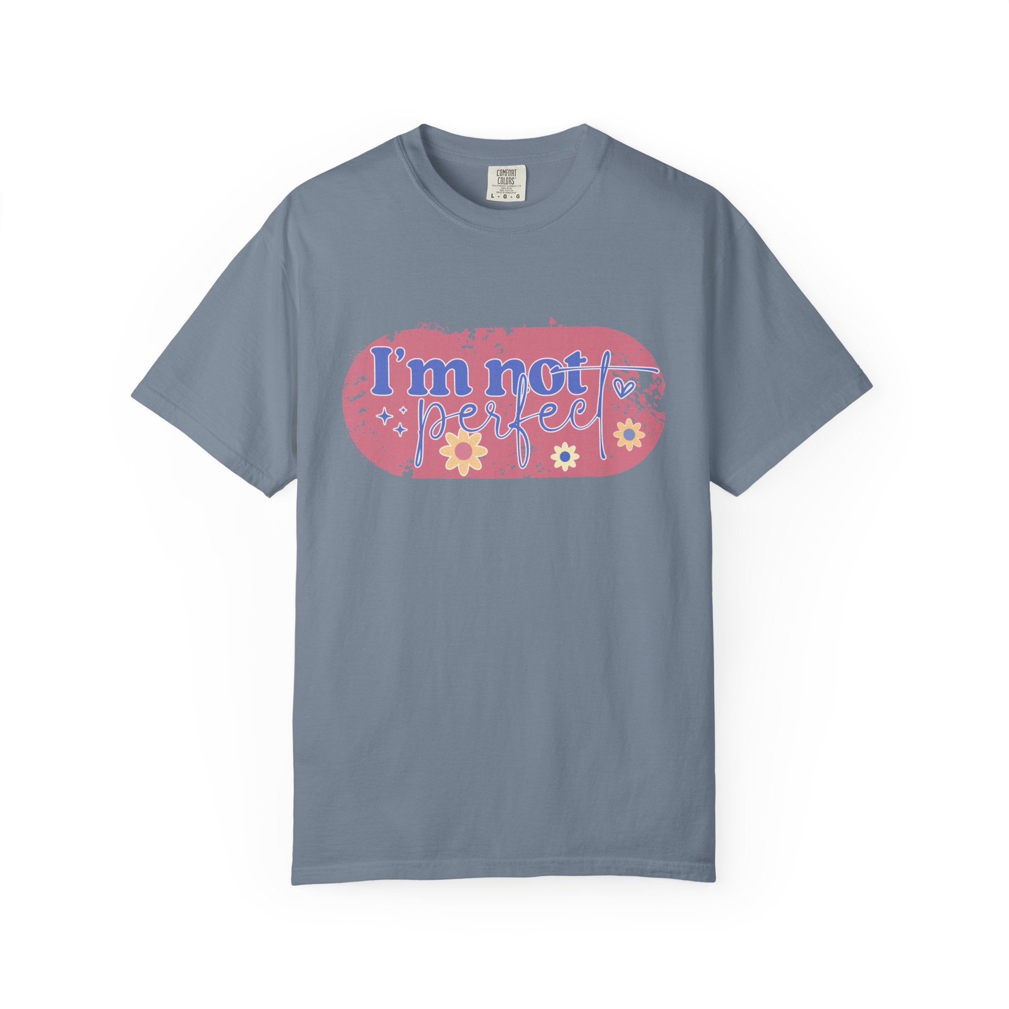 I'm Not Perfect Textured Floral T-Shirt — Retro Flower Graphic Tee